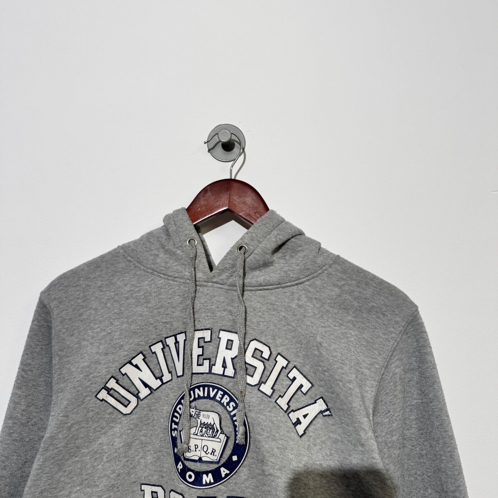 Vintage Vintage Unisex Gray Cotton Hoodie Size S University of Roma Size US S / EU 44-46 / 1 - 7 Thumbnail