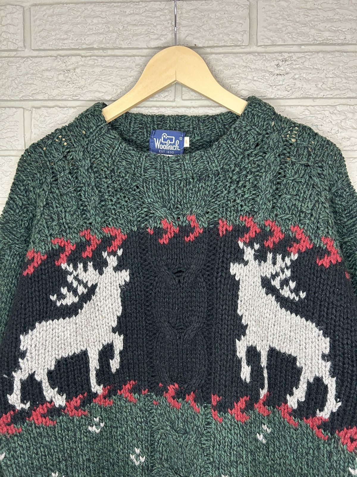 Woolrich Woolen Mills Vintage Woolrich Deer Wool Knit Sweater Size US L / EU 52-54 / 3 - 3 Thumbnail