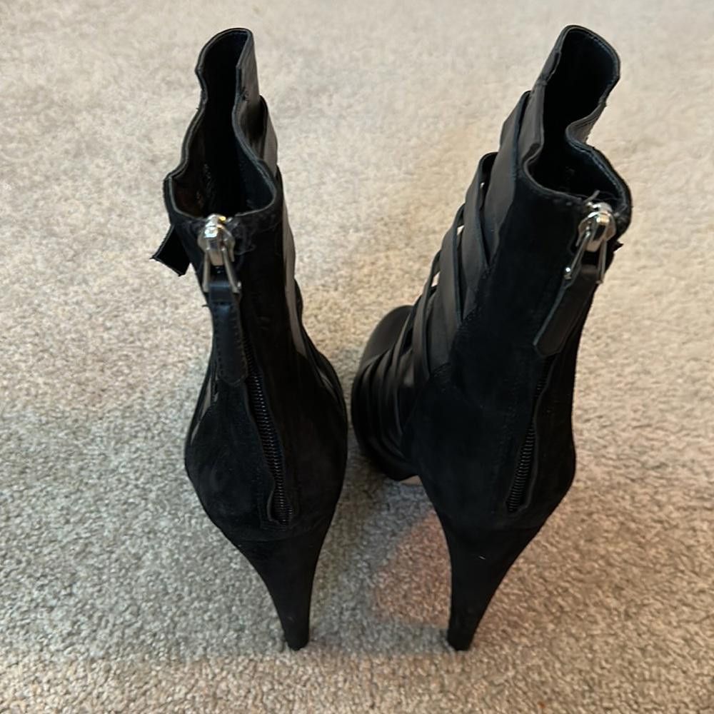 Designer Sam Edelman Strappy Black Leather Platform Ankle Boots 10 Size US 10 / IT 40 - 3 Thumbnail