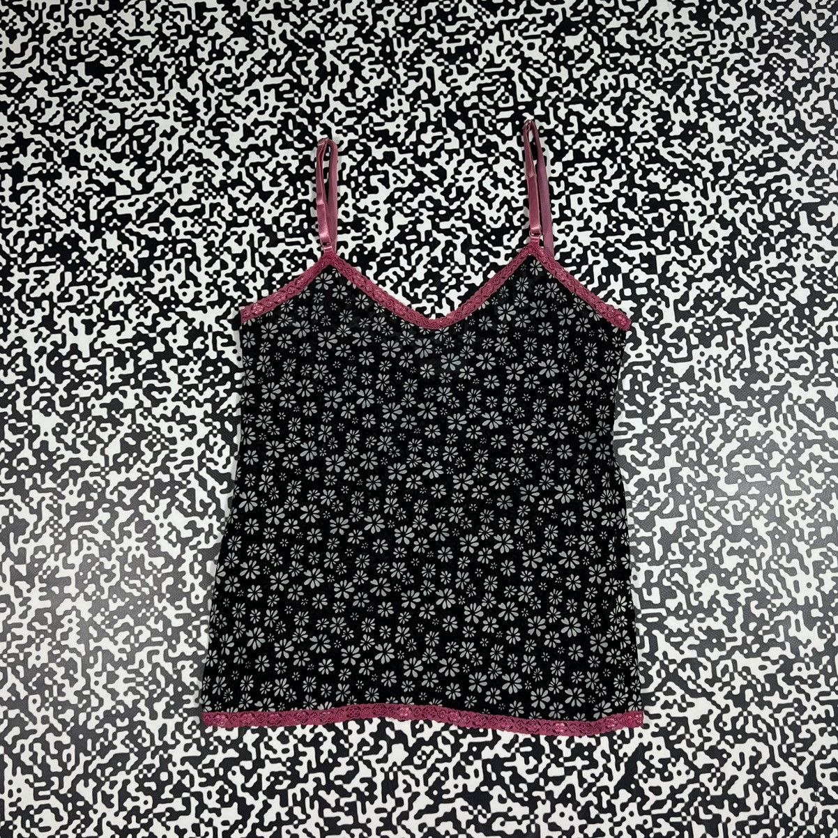 Vintage Vintage Y2K Sexy Mesh Floral Monogram Flower Print Tank Top Size S / US 4 / IT 40 - 2 Thumbnail