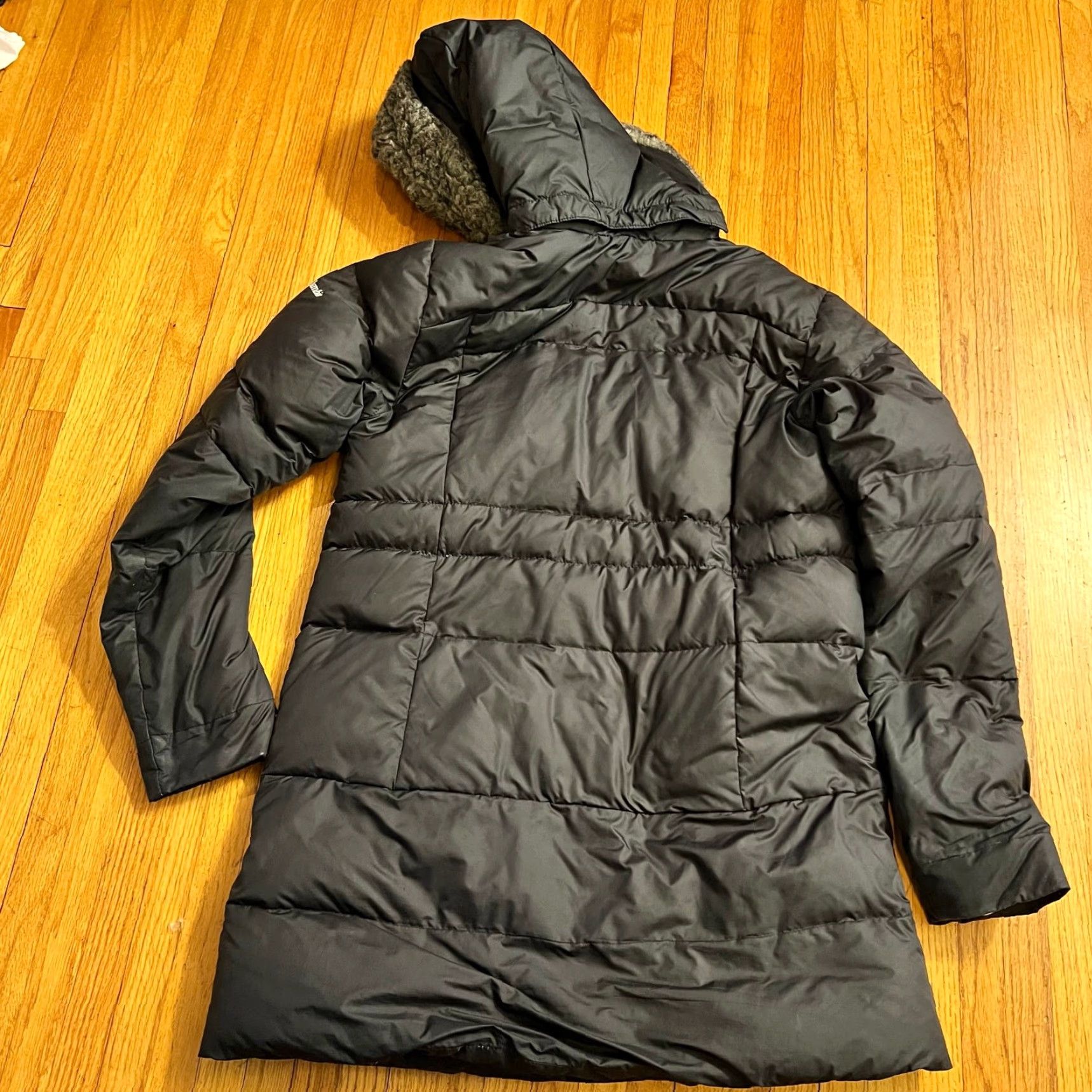 Vintage Columbia Puffer Jacket Womens Medium Black Hooded Long Down Coat Size M / US 6-8 / IT 42-44 - 4 Thumbnail
