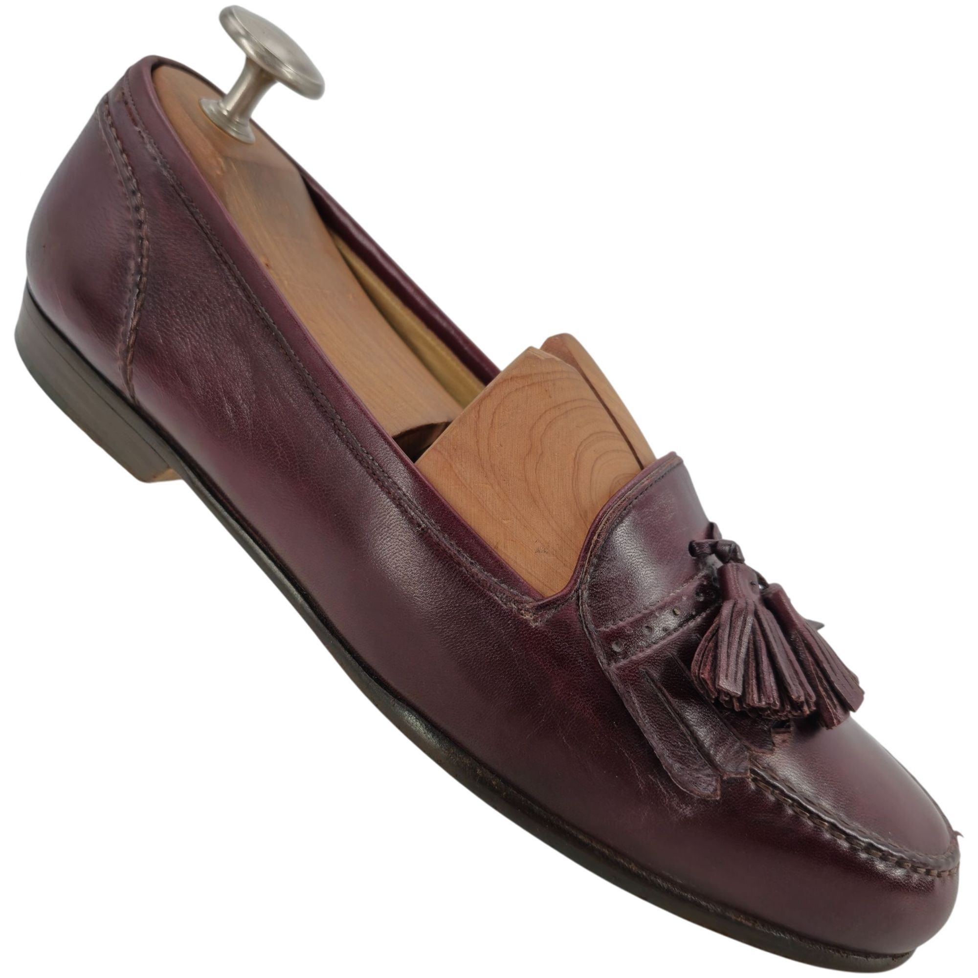 Vintage Bragano Cole Haan Italy Burgundy Leather Dress Shoes in Red, Men's (Size 10)