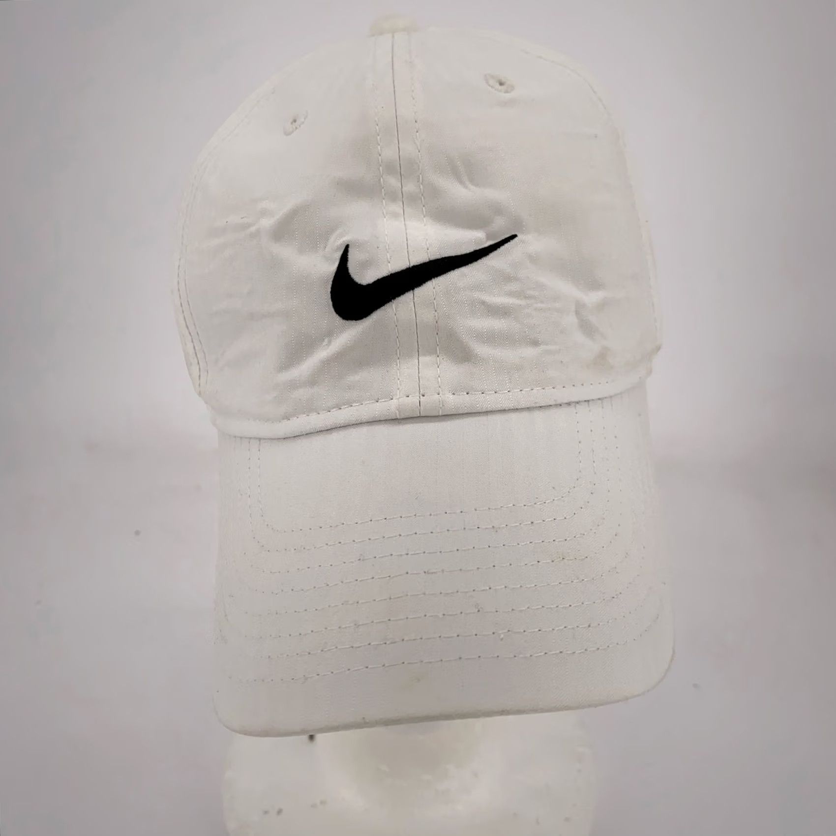Nike Nike White Legacy91 Dri-FIT Hat Cap Strap Back Black Swoosh Mens Golf Athletic Cap Size ONE SIZE - 2 Thumbnail