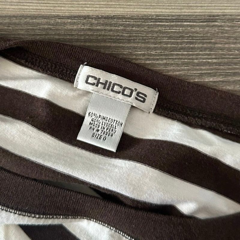 Other chicos white and brown striped quarter sleeve shirt Size XS / US 0-2 / IT 36-38 - 3 Thumbnail