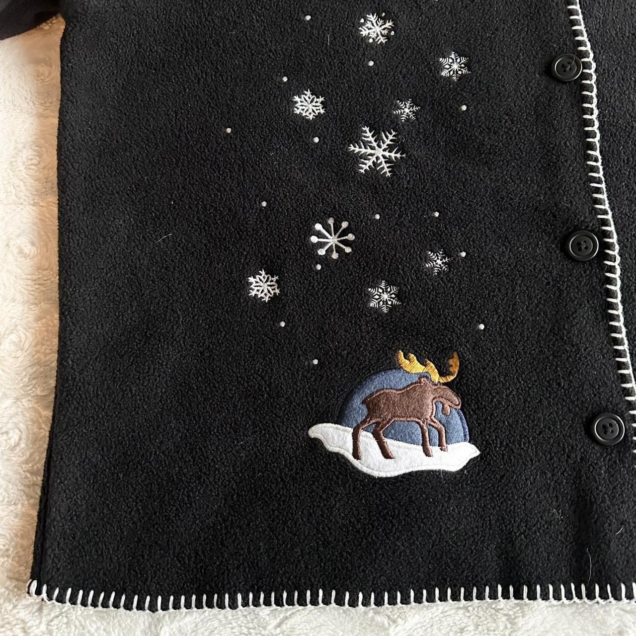 Other Vintage Moose Cardigan Sweater Womens L Black Snowflake Vtg Size L / US 10 / IT 46 - 5 Thumbnail