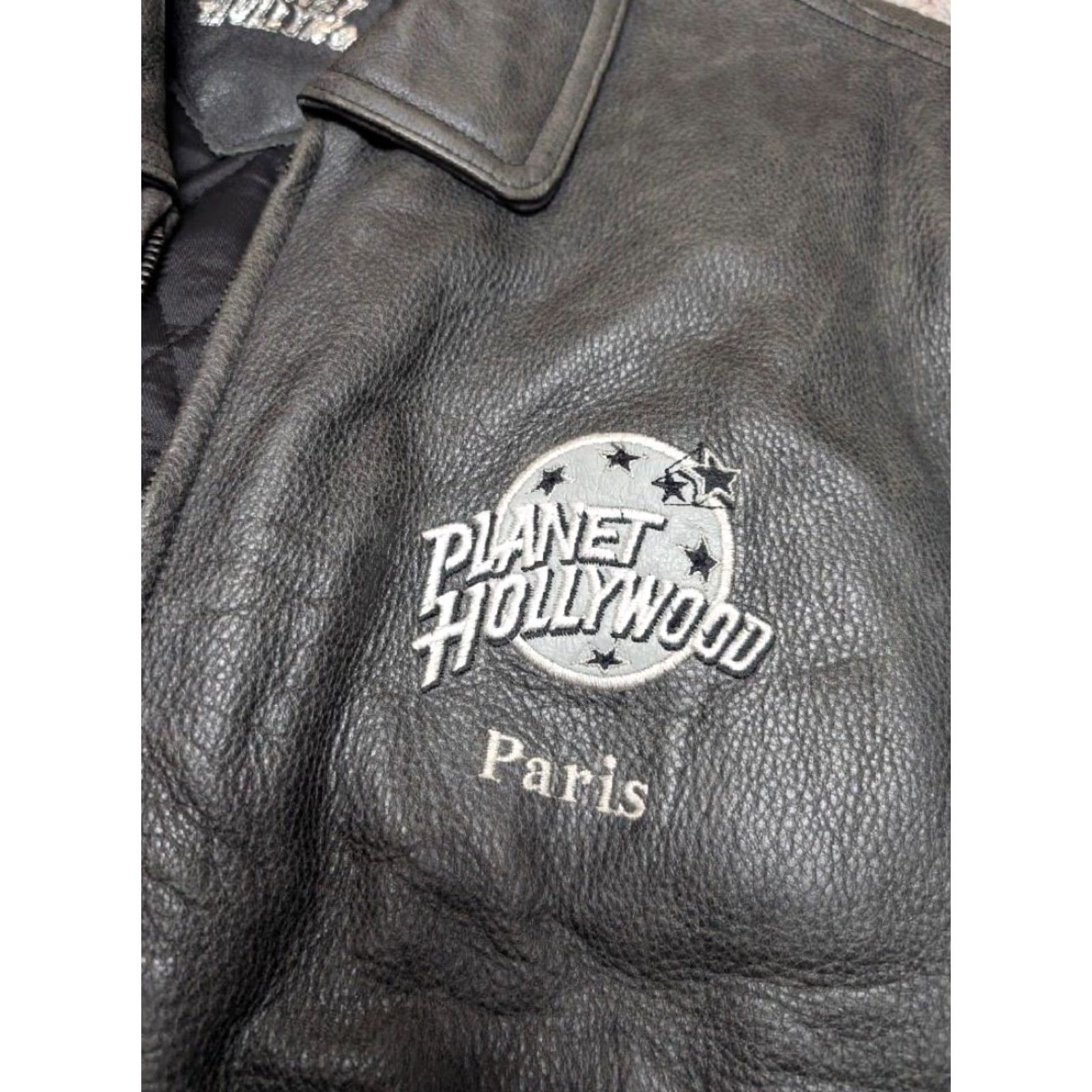 Planet Hollywood VINTAGE PLANET HOLLYWOOD bomber jacket Leather S Mens Black 1990s Paris Size US S / EU 44-46 / 1 - 6 Thumbnail