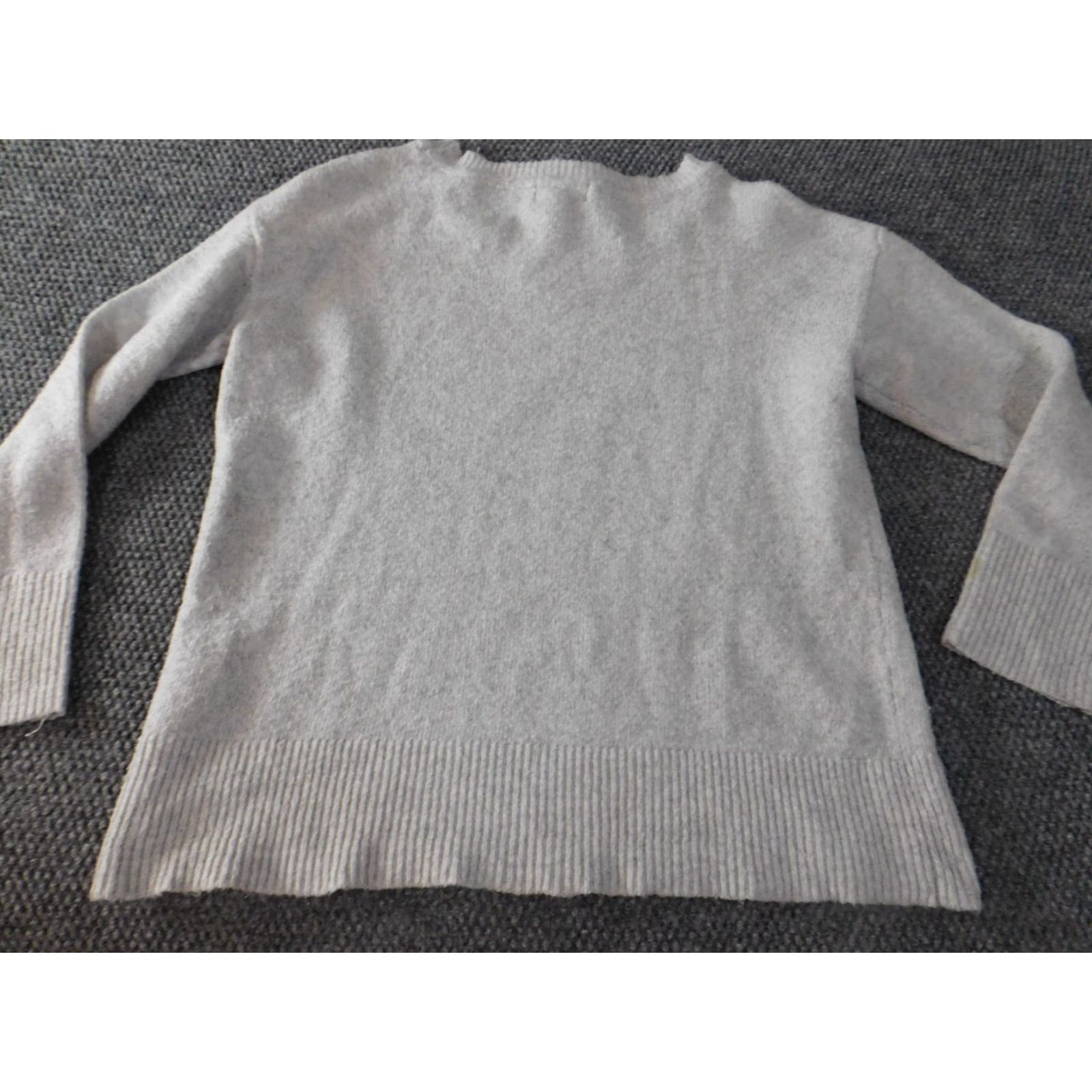Ellen Tracy Ellen Tracy Womens Sweater M Gray Crewneck Pullover Knit Cotton Cable Knit Raglan Sleeve Button Details Parka? Size M / US 6-8 / IT 42-44 - 7 Thumbnail