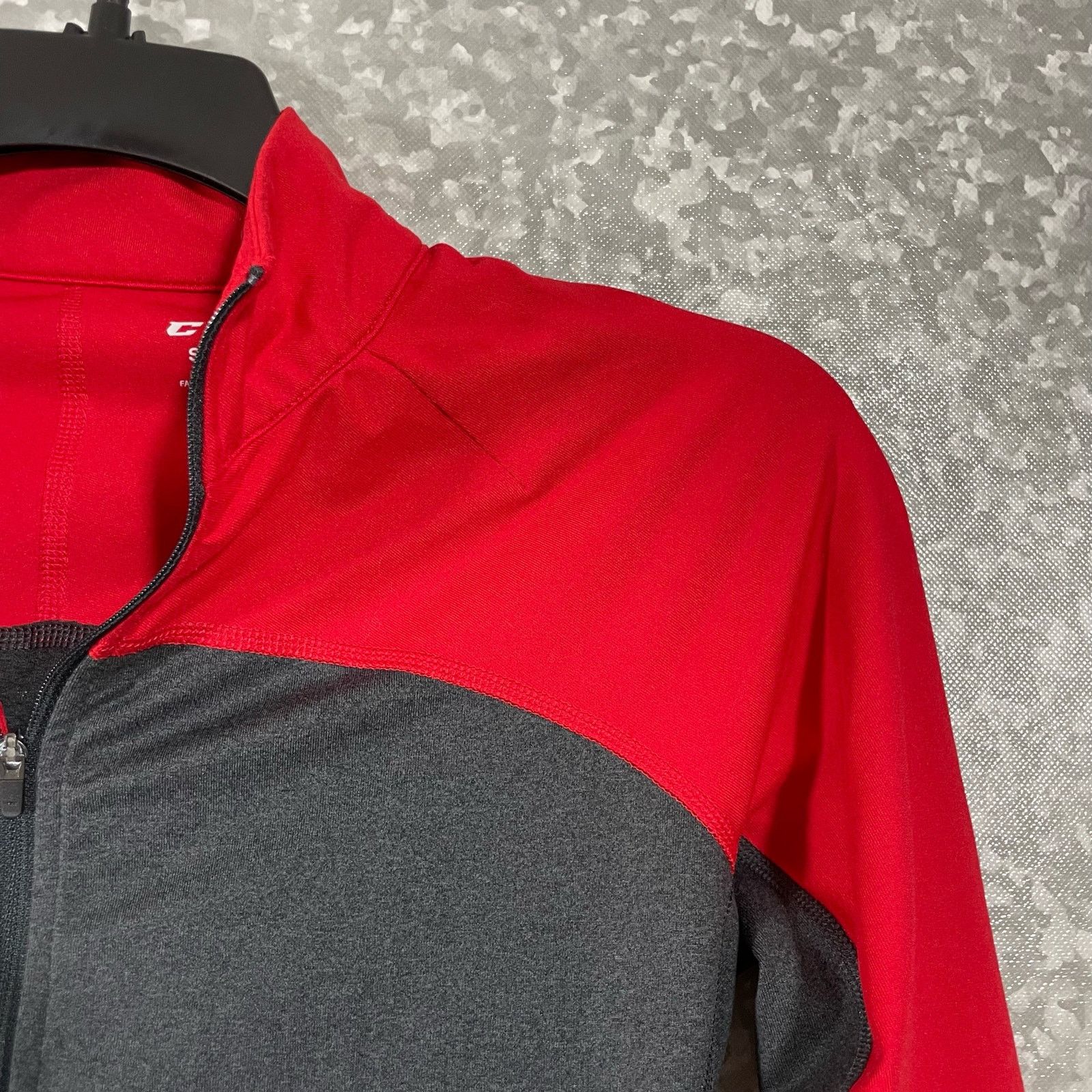 Ccm CCM Red & Gray Color Block Activewear 1/4 Zip Jacket - Small Size S / US 4 / IT 40 - 2 Thumbnail