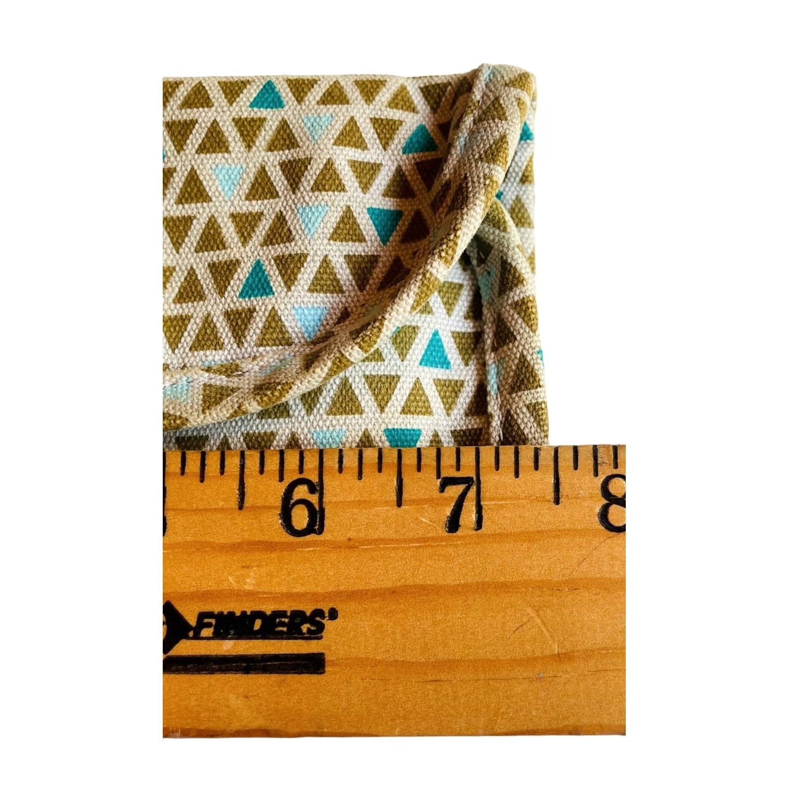 KAVU VINTAGE KAVU Wallet Big Spender Tri Fold Brown Blue Triangle Shapes Design Women’s Size ONE SIZE - 5 Thumbnail