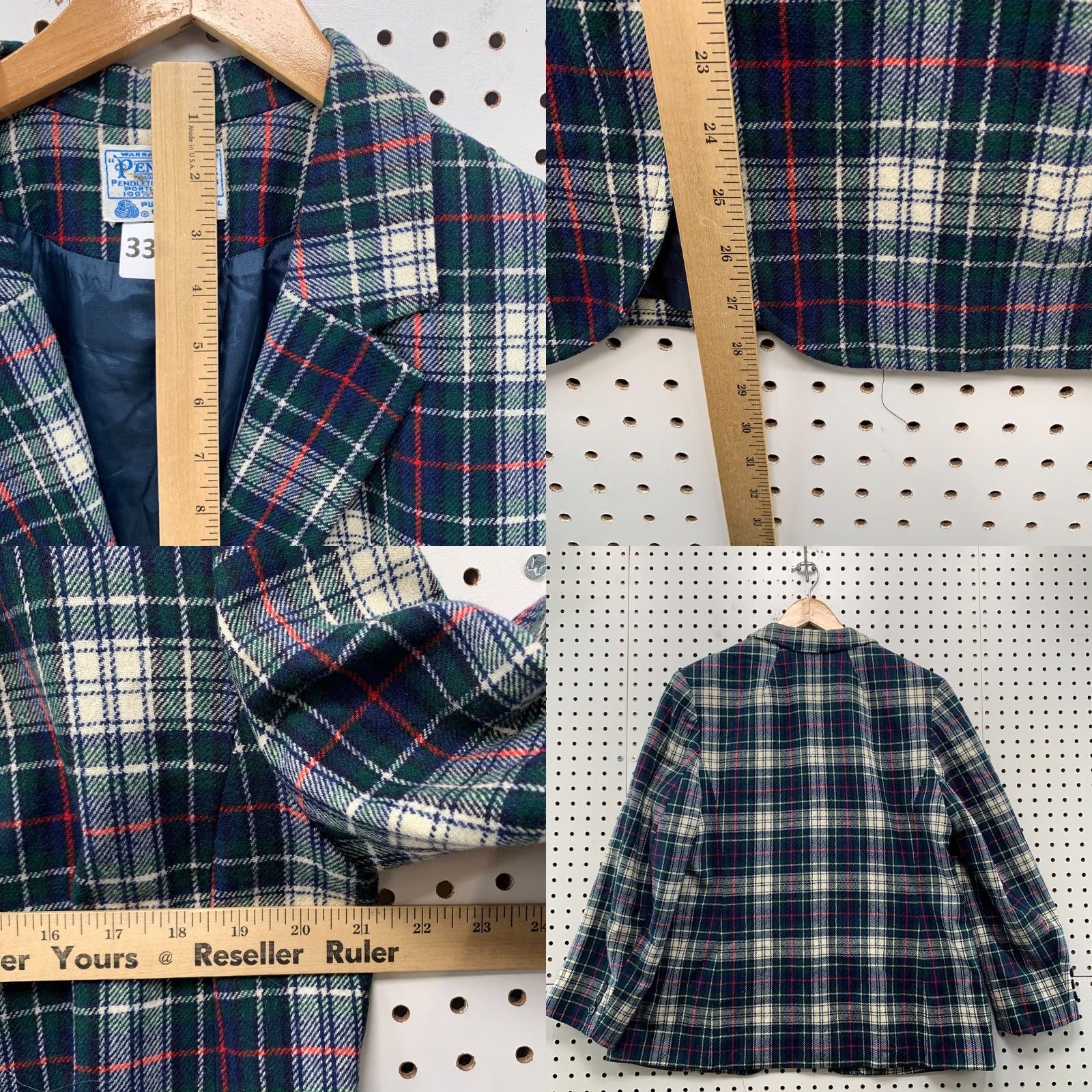 Pendleton VINTAGE Pendleton Blazer Shirt Wool Green USA 21x28 Sports Plaid Womens M Medium Size M / US 6-8 / IT 42-44 - 9 Thumbnail