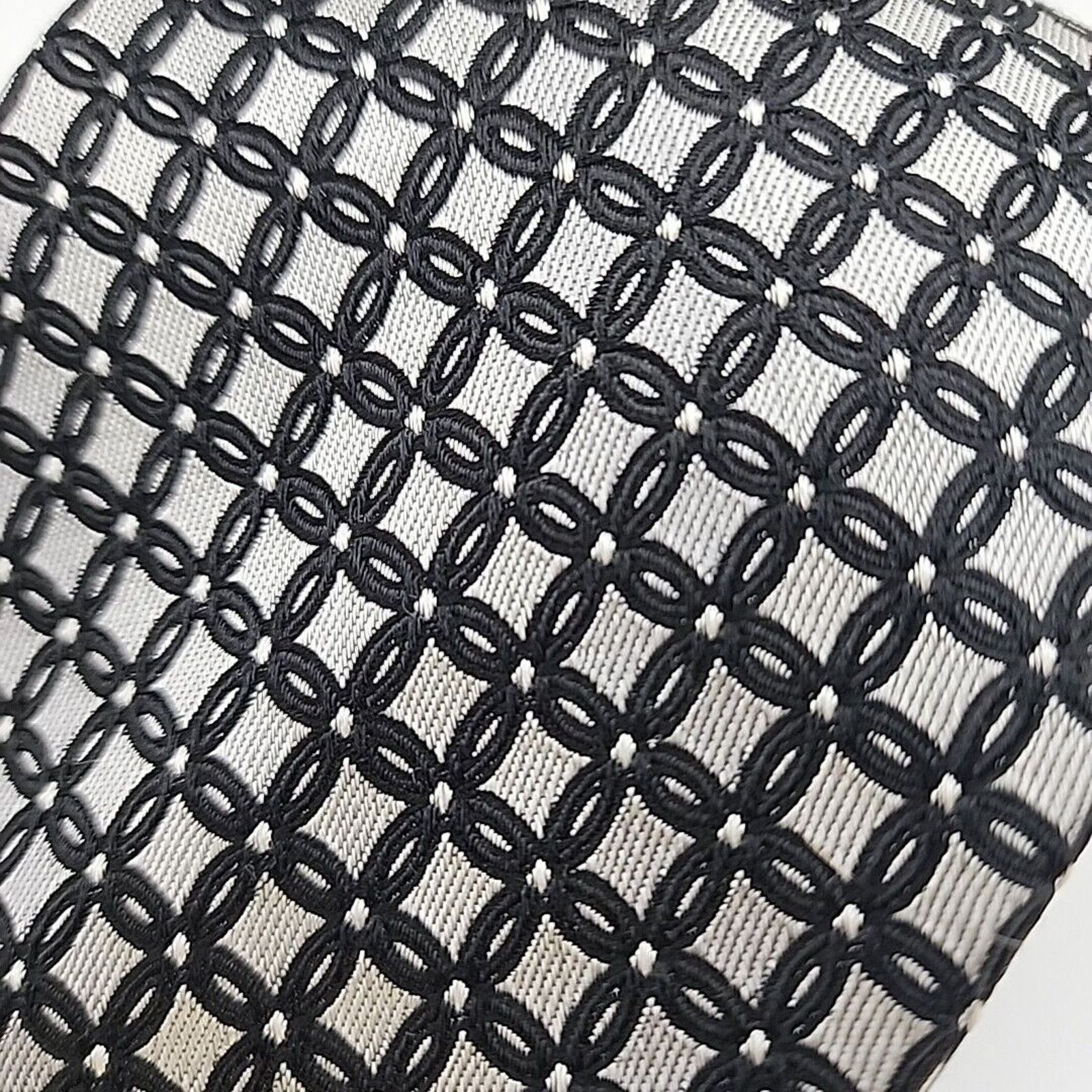 Pierre Cardin Pierre Cardin Silk Necktie Black Silver Geometric - Like New Size ONE SIZE - 4 Thumbnail