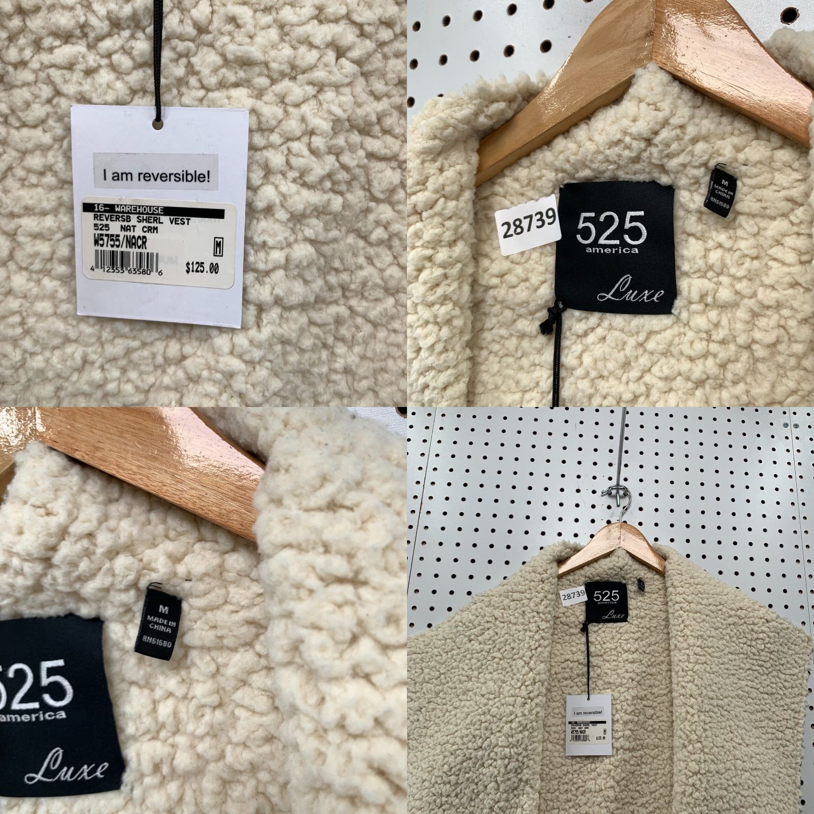 Vintage 525 America Luxe Women's Open Front Sherpa Lined Faux Fur Vest Medium 19x25 Beige Overcoat Women Size M / US 6-8 / IT 42-44 - 8 Thumbnail