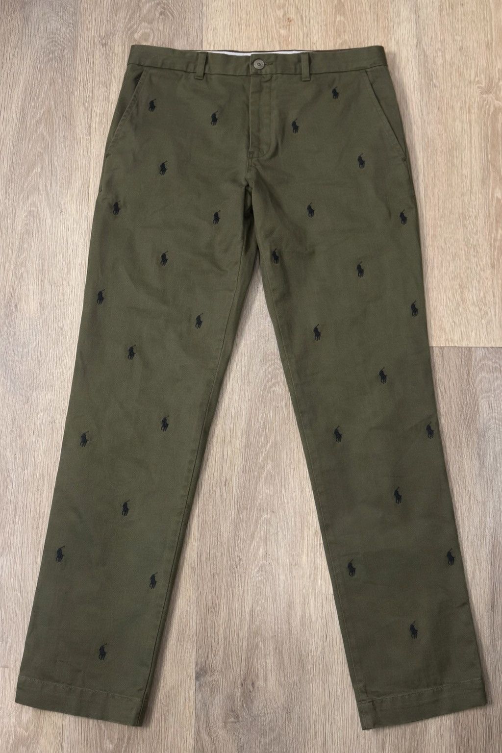 Polo Ralph Lauren Green Polo Pants size 34 with Blue horse logo Size US 34 / EU 50 - 1 Thumbnail