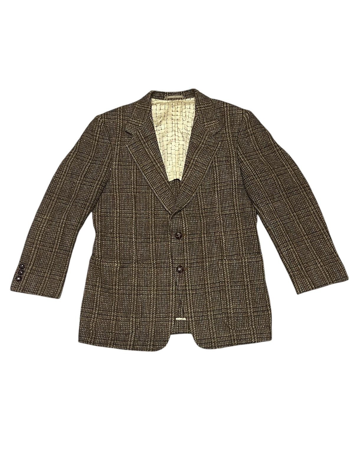 Designer HARRIS TWEED HAND WOVEN GROWN WOOL BLAZER Size US XL / EU 56 / 4 - 1 Thumbnail