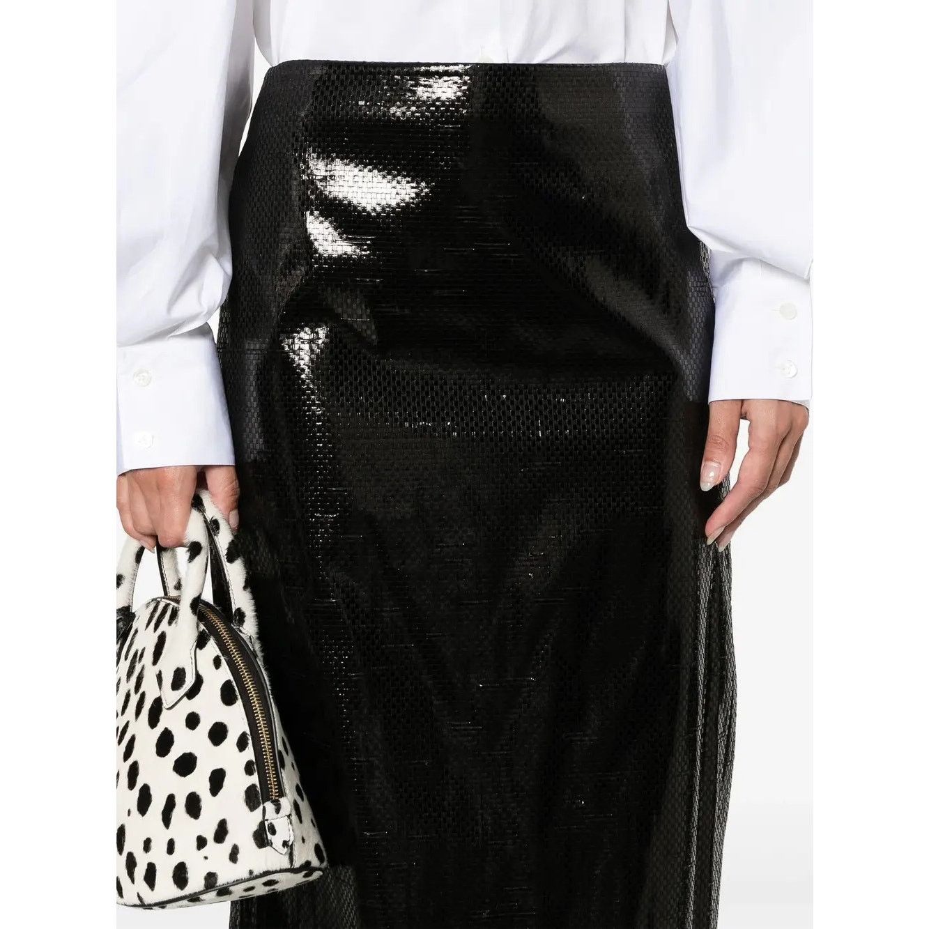 Alexander McQueen o1rshd1 Silk Nylon Tarpaulin Skirt in Black 40 Size 27" / US 4 / IT 40 - 5 Thumbnail