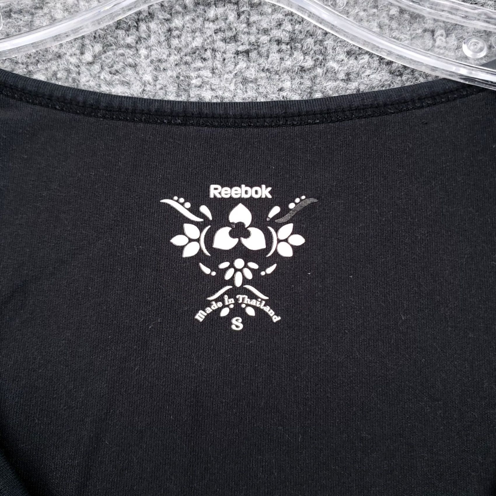 Reebok Reebok Womens S Small Tank Black Ruched Scoop Neck Sleeveless Cotton Blend Size S / US 4 / IT 40 - 3 Thumbnail