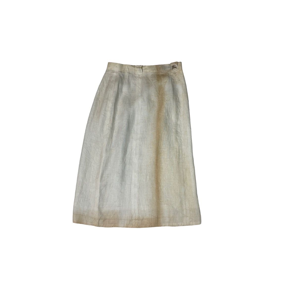 image of Vintage Burberry Maxi Skirt in White, Women's (Size 24)
