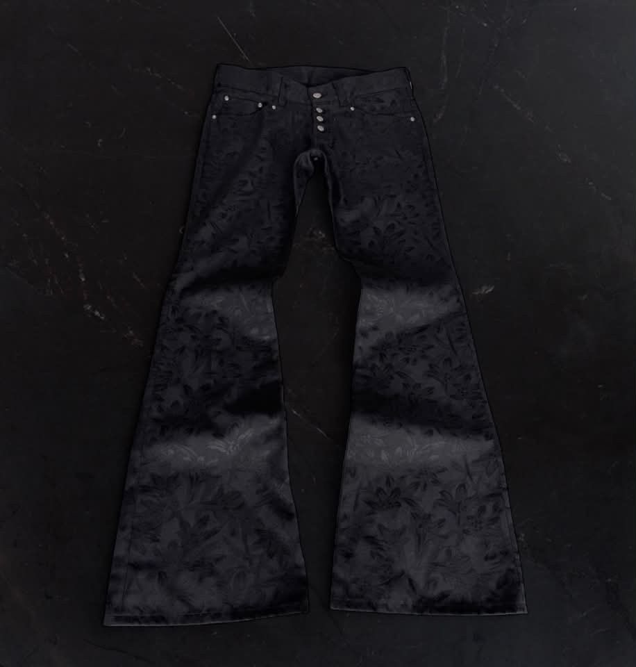 Tornado Mart Tornado Mart Floral Jacquard Flared Pants Size US 31 - 1 Thumbnail