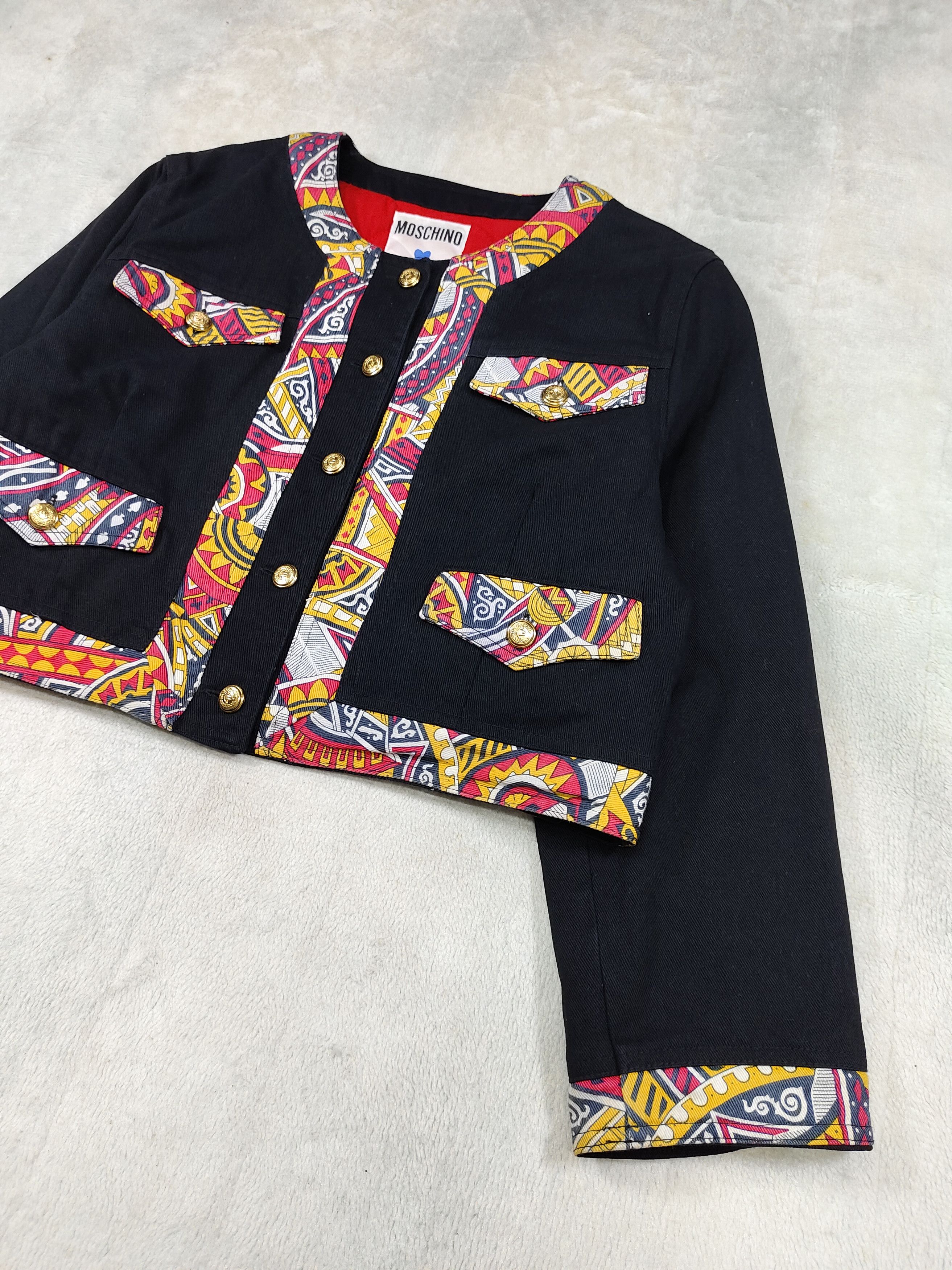 Moschino 90s Moschino- Archive Baroque Trim Graphic Cropped Jacket Size L / US 10 / IT 46 - 6 Thumbnail