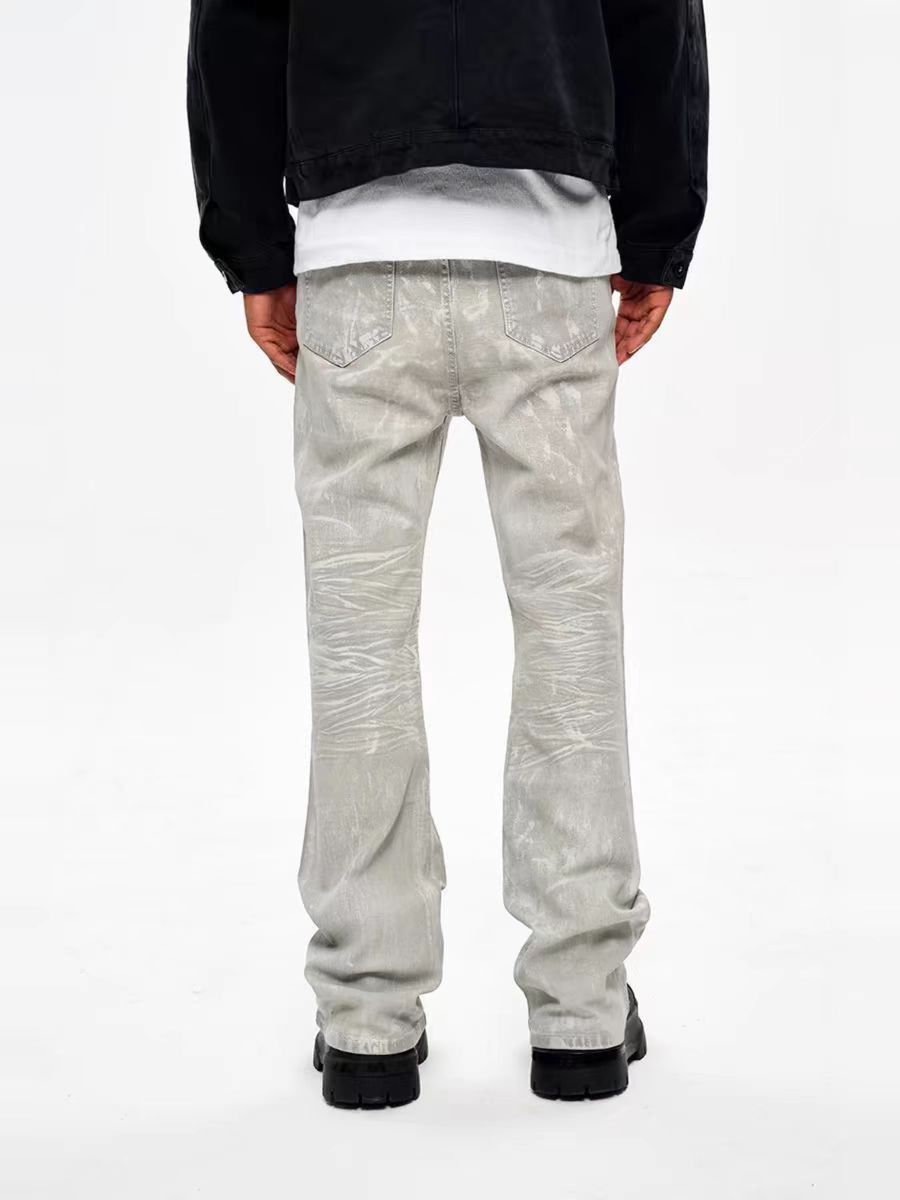 Japanese Brand × Jean High Street Lime White Coated Micro Flare Jeans Size US 30 / EU 46 - 4 Thumbnail