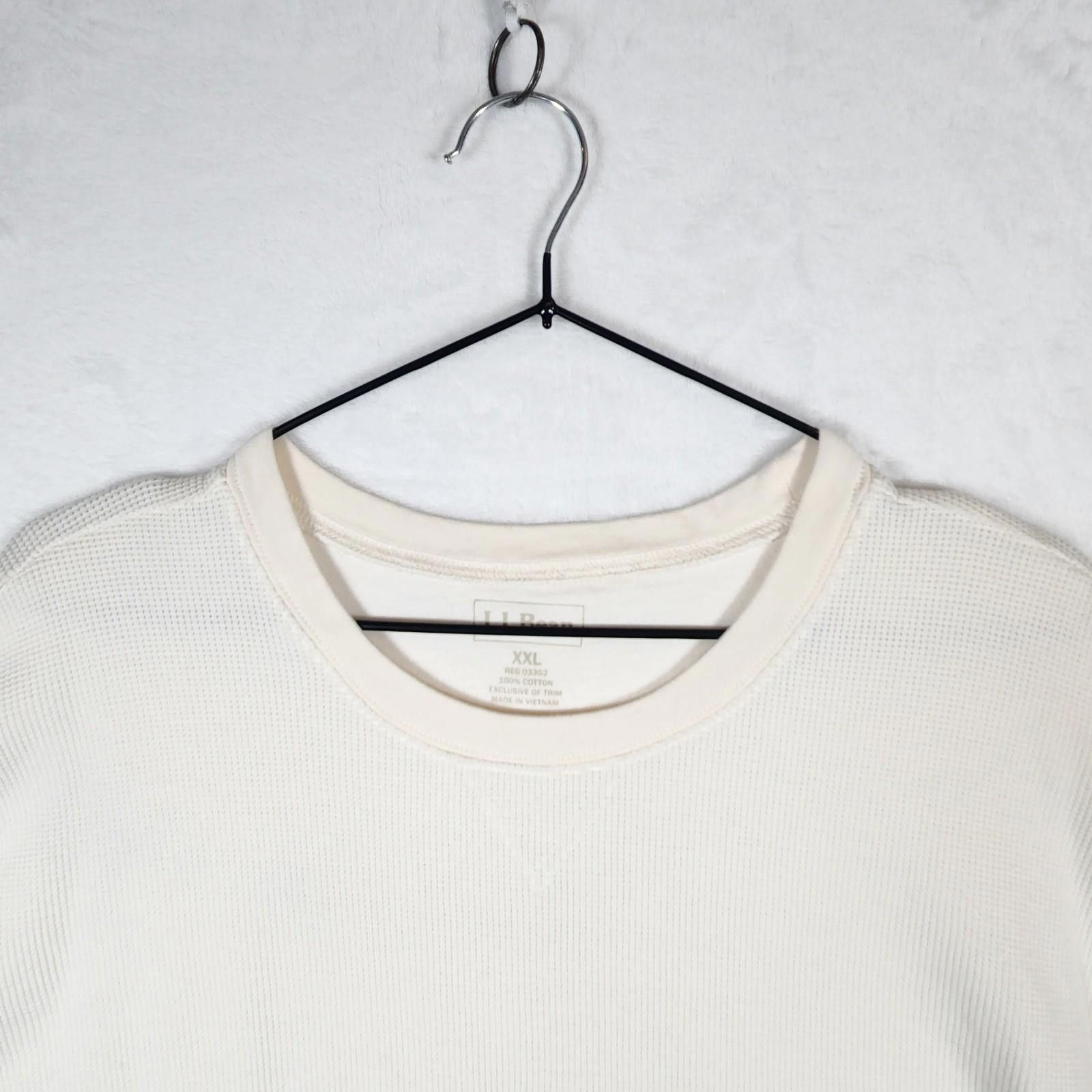L.L. Bean Ll Bean White Waffle Knit Long Sleeve Shirt Size XXL Size US XXL / EU 58 / 5 - 5 Thumbnail