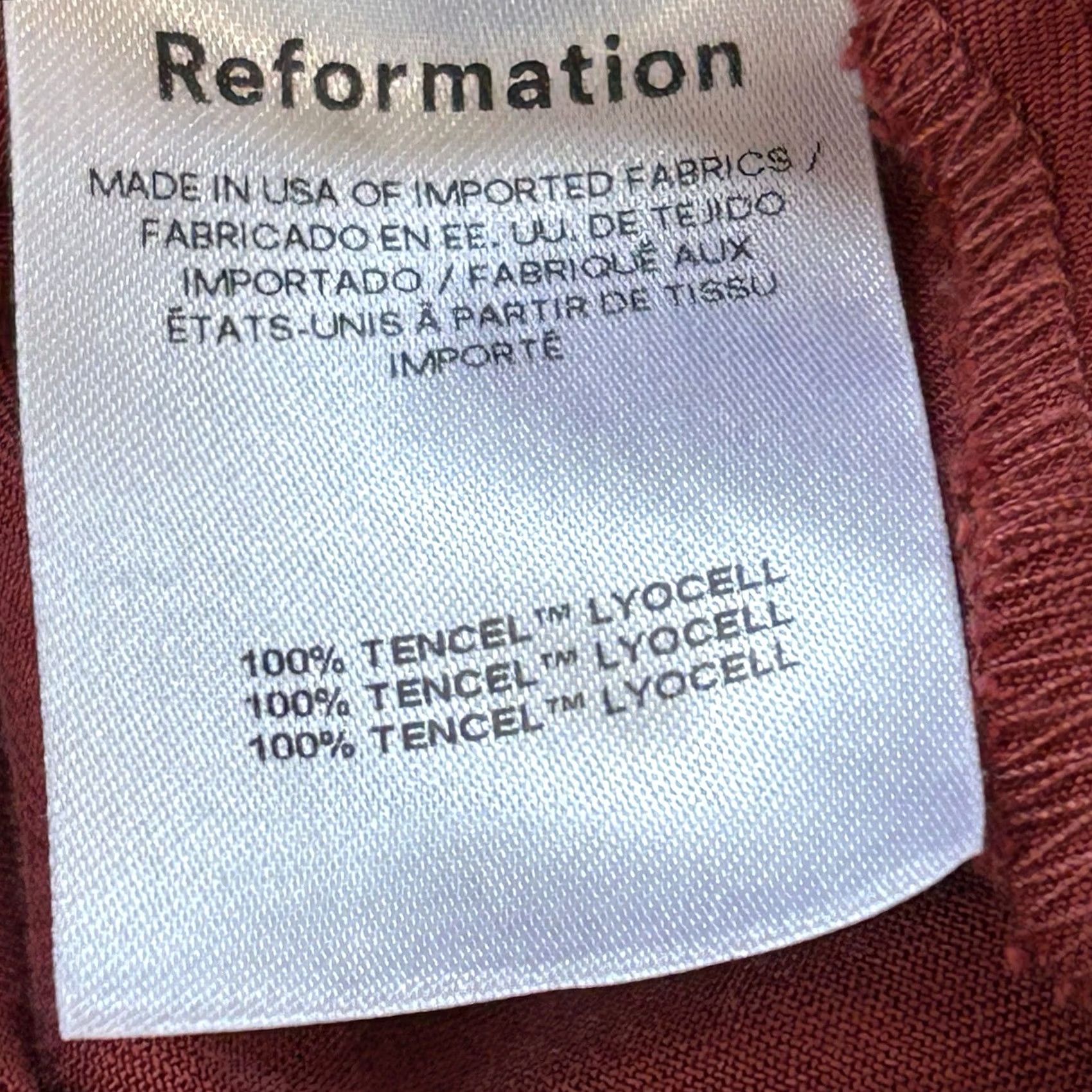 Reformation Reformation Pants Womens 18 Maroon Type Mason Wide Leg Stain Women Size 40" / US 18 - 6 Thumbnail