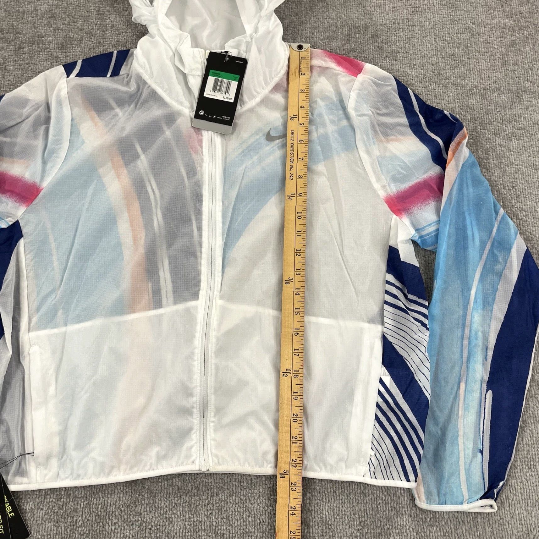 Nike Nike Jacket Womens XL White Multicolor Impossibly Light Hooded Running Pack NEW Size XL / US 12-14 / IT 48-50 - 4 Thumbnail