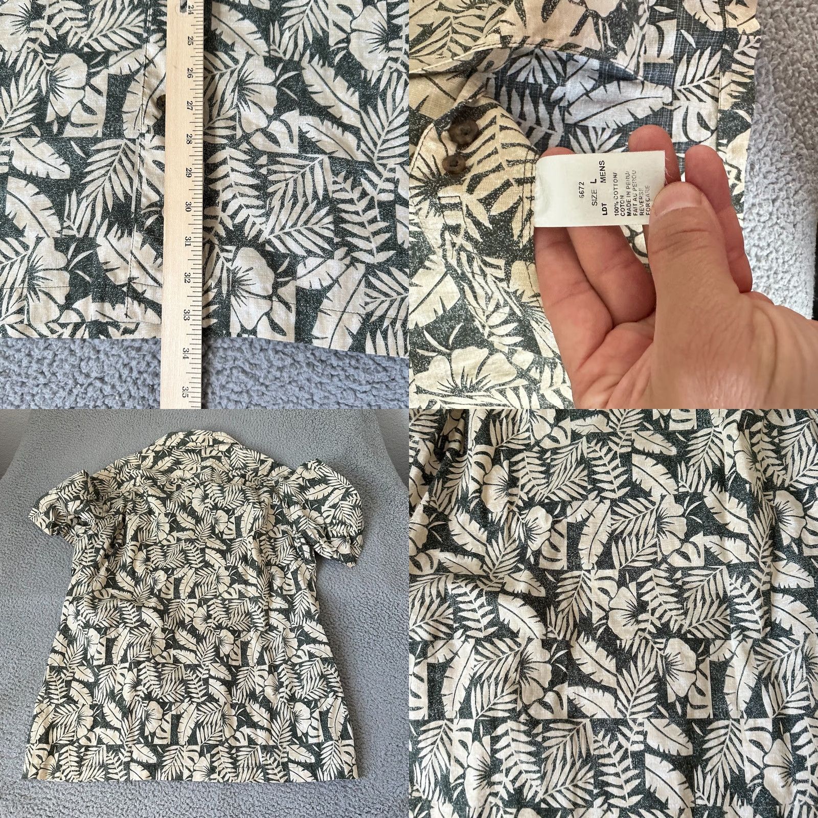 Vintage Woolrich Shirt XL Blue Floral Island Mens Button-Up Short Sleeve Collared Everyday Casual Comfort Size US XL / EU 56 / 4 - 8 Thumbnail