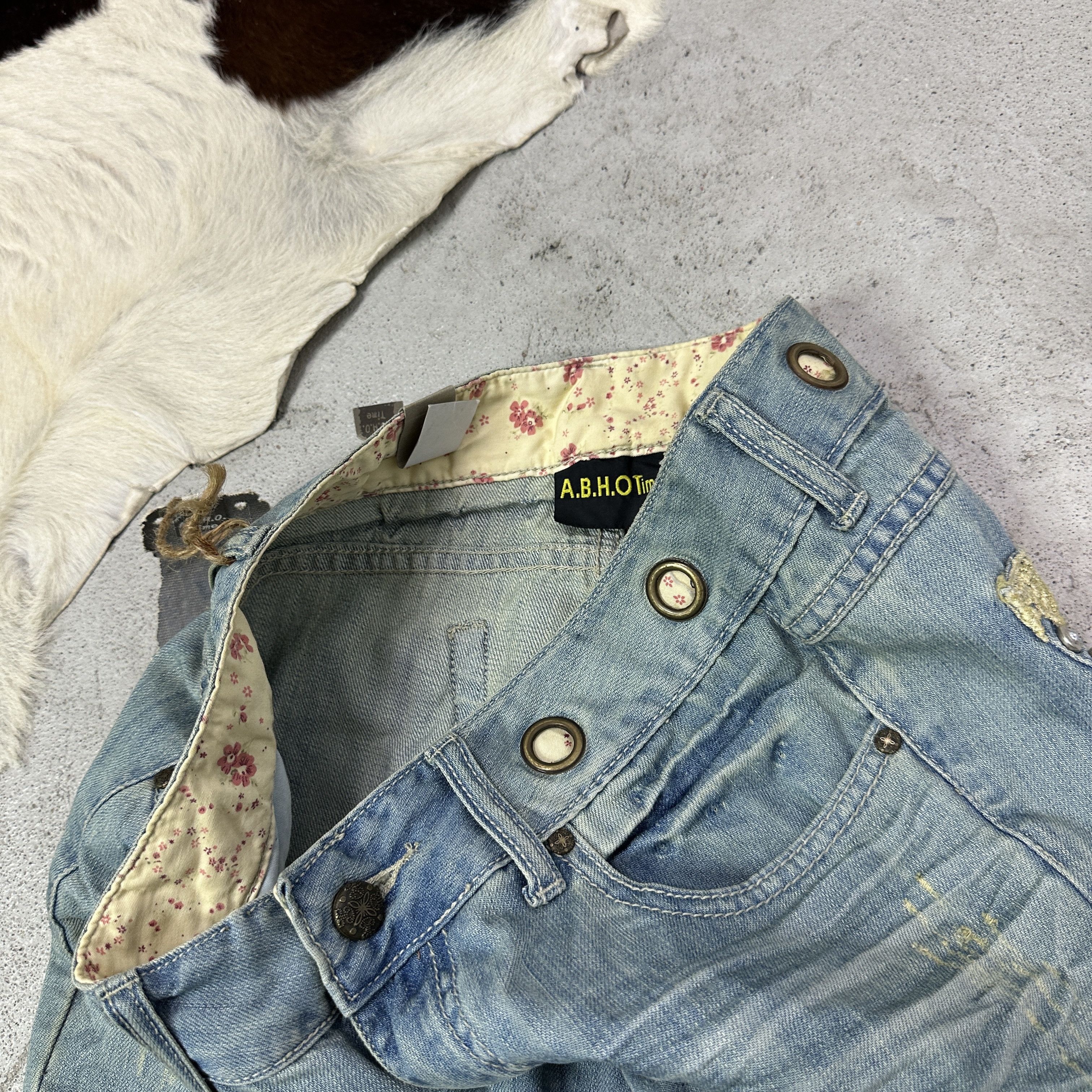 Vintage Vintage Capri Vintage Washed Eyelets Jeans Pants 00s Size 25" / US 0 / IT 36 - 3 Thumbnail
