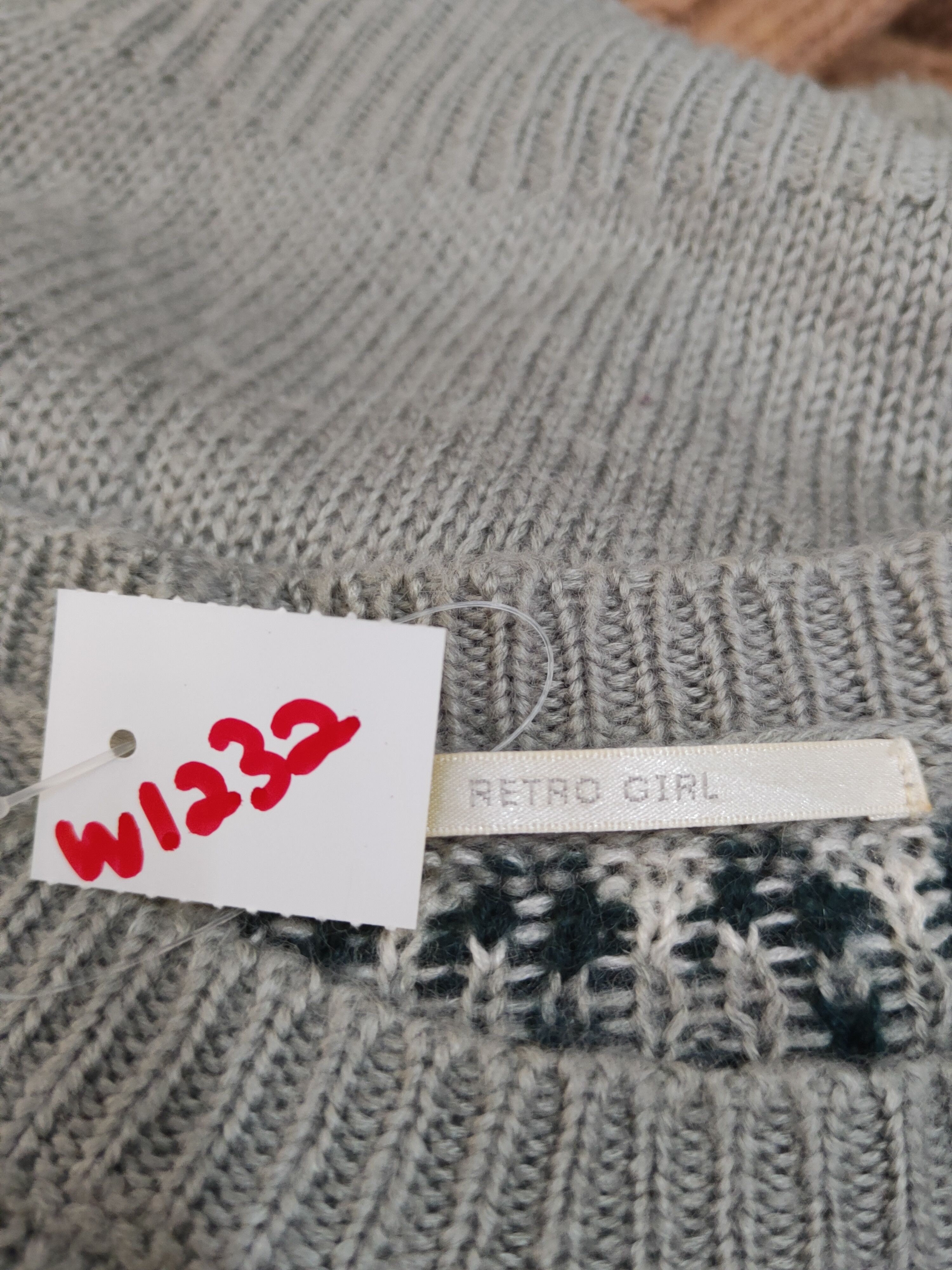 Vintage Retro Girl Gray Knitwear Sweatshirts #W1232 Size M / US 6-8 / IT 42-44 - 11 Thumbnail