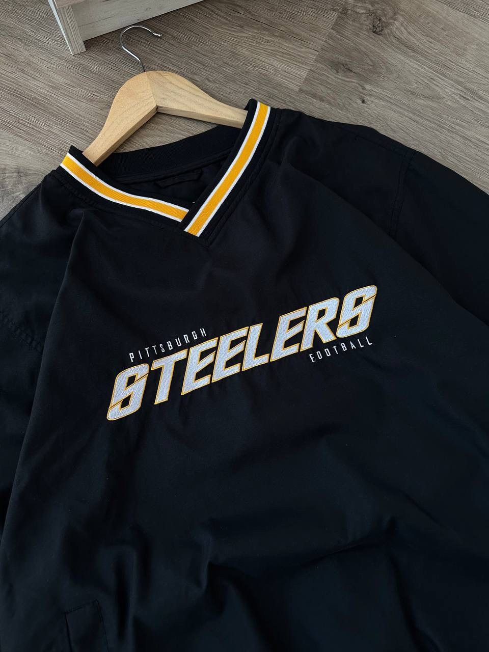 NFL × Vintage Vintage NFL Reebok Steelers Nylon Black Sweatshirt Size US L / EU 52-54 / 3 - 7 Thumbnail