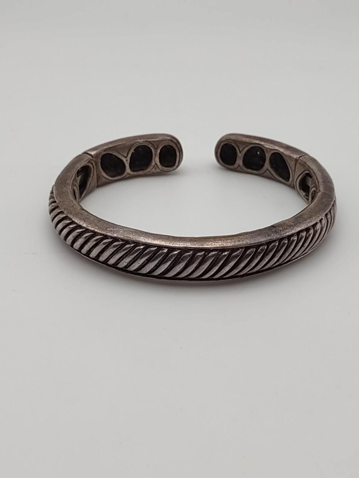 The Unbranded Brand Sterling Silver Hinged Cuff Bracelet 925 Heavy Unisex Size ONE SIZE - 1 Thumbnail