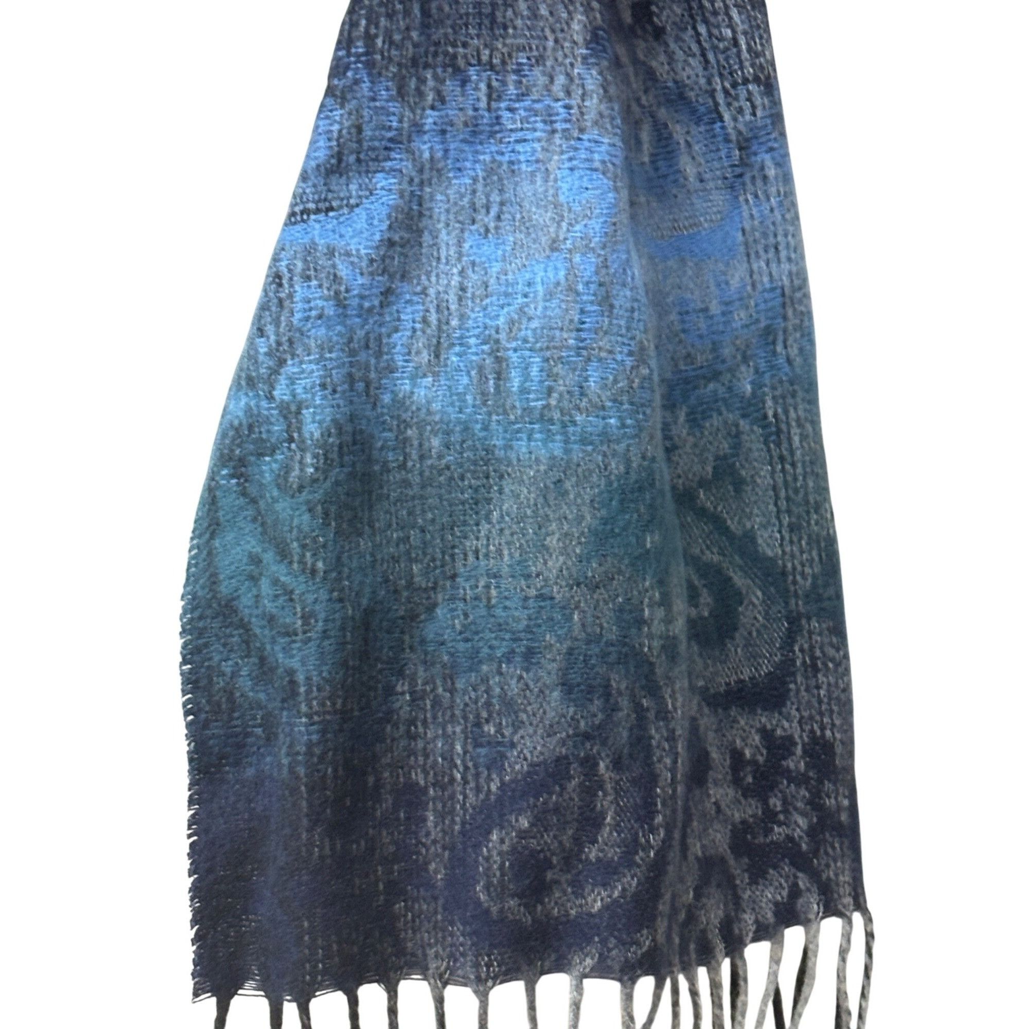 Steve Madden Steve Madden Mid Weight Ombré Paisley Scarf, 11”x 70”, Blue Size ONE SIZE - 9 Thumbnail