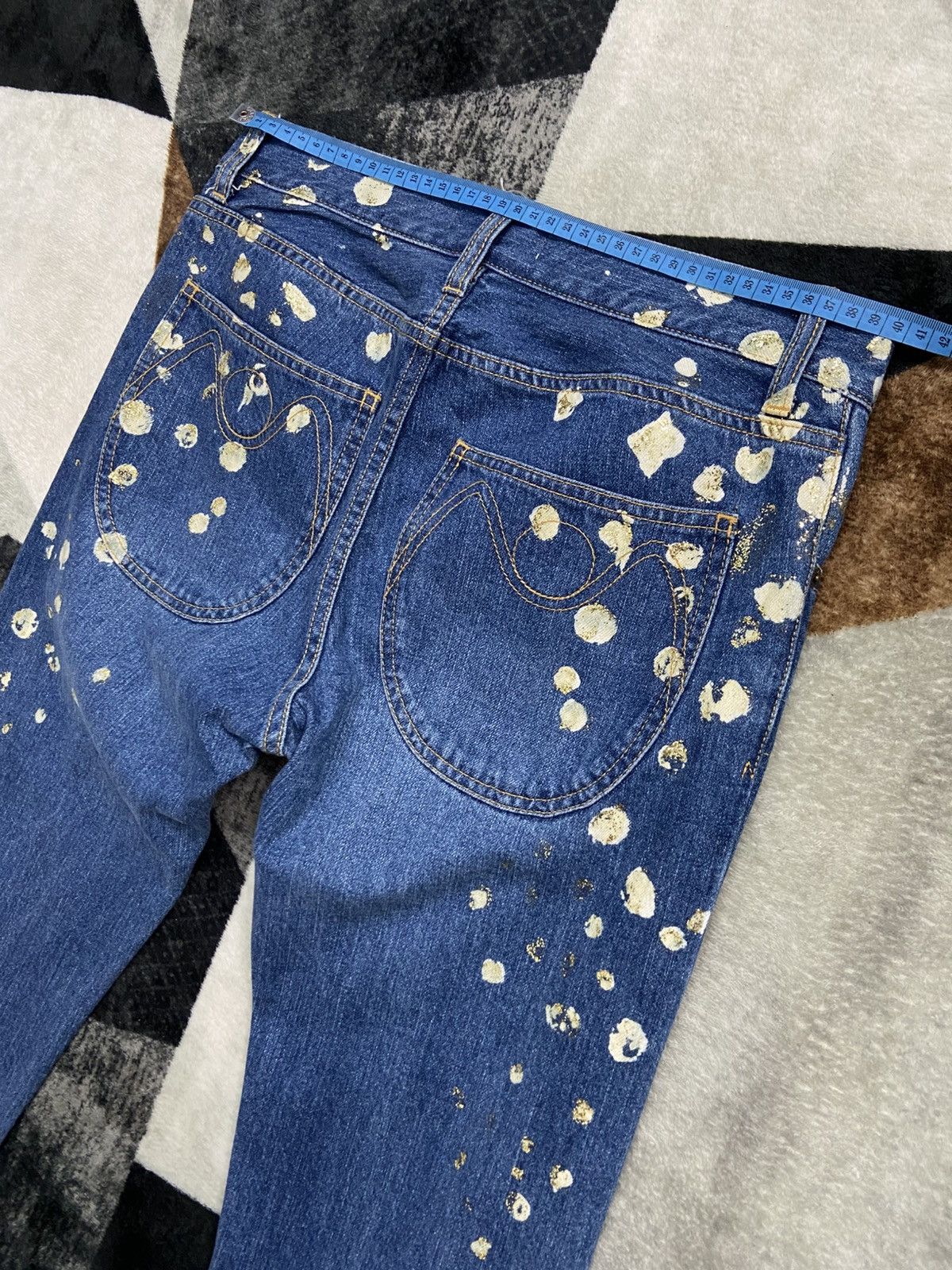 Tsumori Chisato Issey Art Tsumori Chisato Gold Splatter Hand Painted Jeans Size 26" / US 2 / IT 38 - 9 Thumbnail