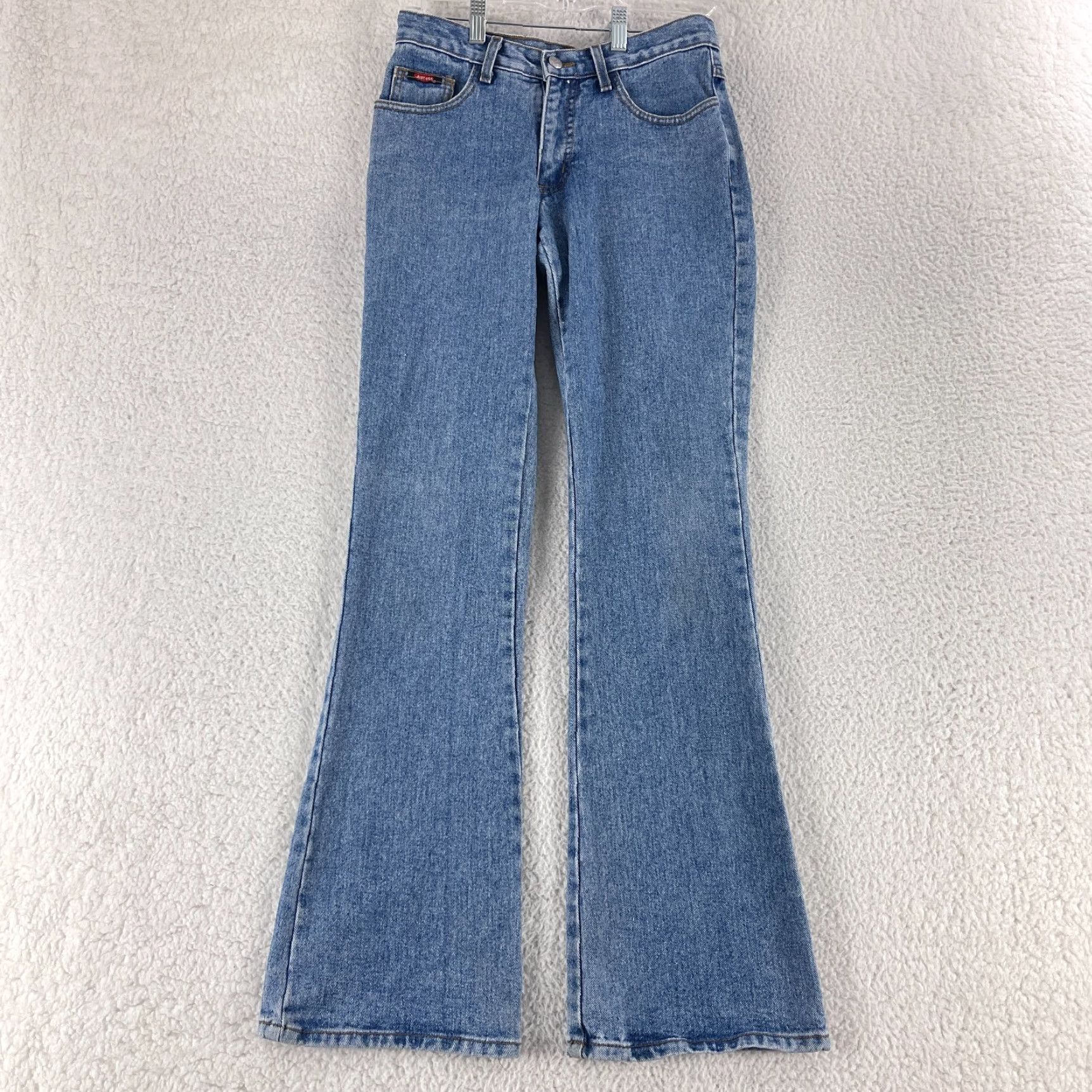 Denime VINTAGE Just USA Jeans Womens Size 5 Blue Denim Flare Leg Mid-Rise United States 80s 90s Bohemian Size 27" / US 4 / IT 40 - 2 Thumbnail