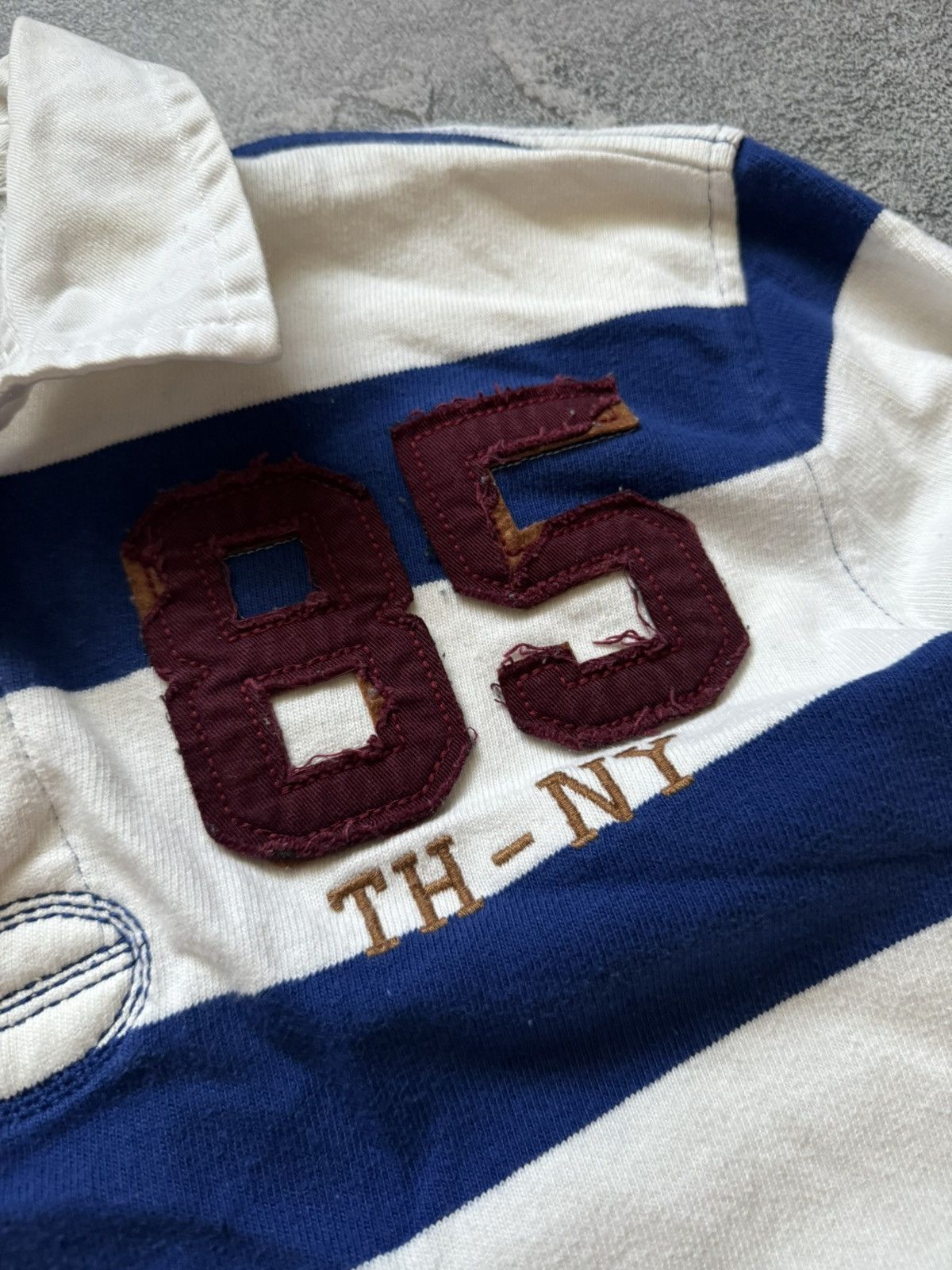 Tommy Hilfiger × Vintage Tommy Hilfiger S striped rugby 🏉 sweatshirt long sleeve polo Size US S / EU 44-46 / 1 - 8 Thumbnail