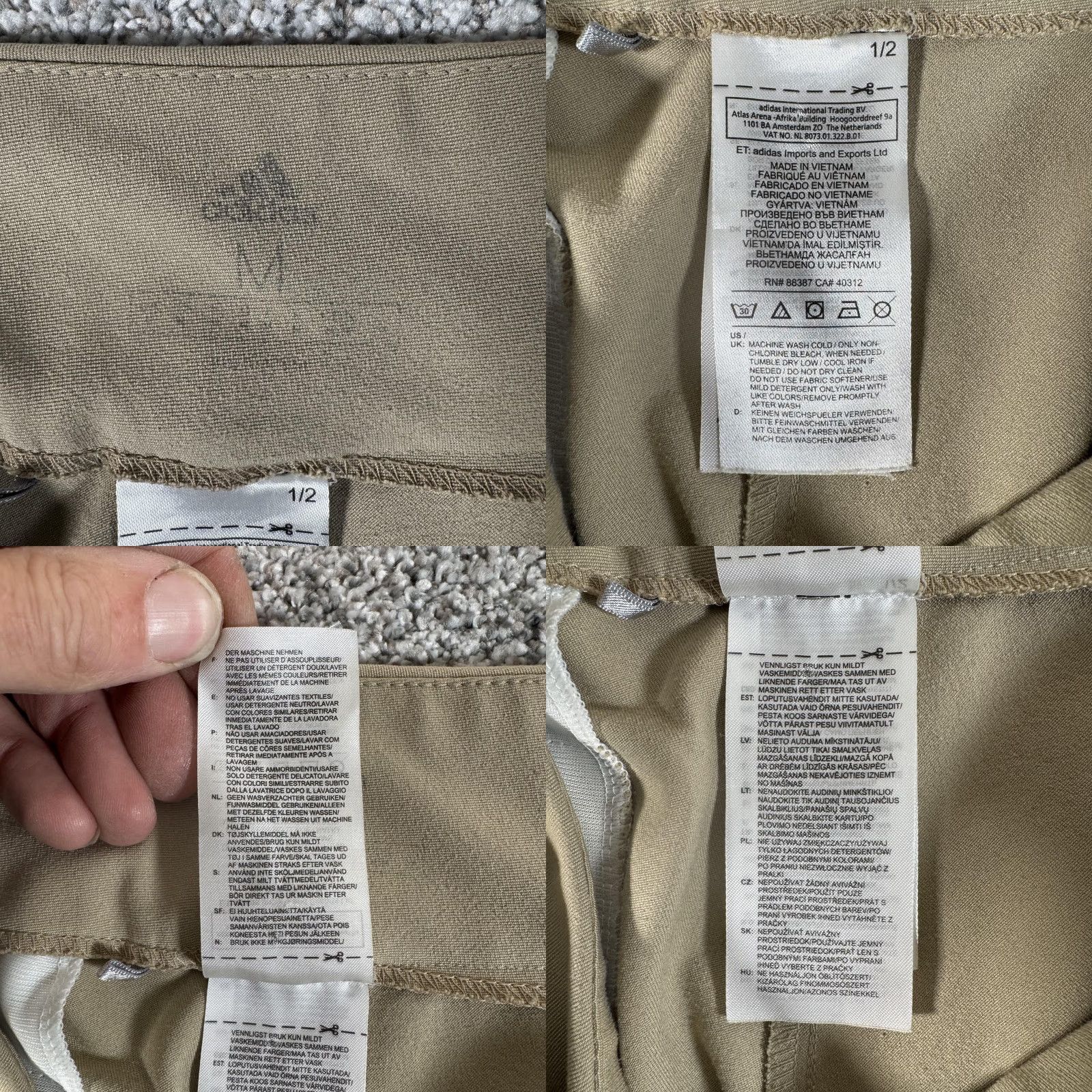 Adidas Adidas Pants Womens Medium Khaki Pull On Tapered Stretch Ankle Pockets DP7239 Size 32" / US 10 / IT 46 - 8 Thumbnail