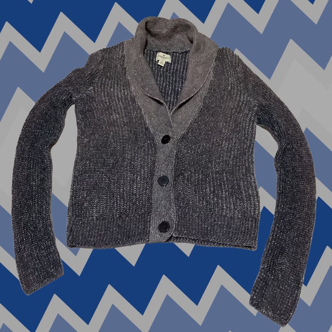American Eagle Outfitters AMERICAN EAGLE WOMEN Cardigan Sweater Open Front NAVY BLUE WHITE PATTERN Multicolor S Womens Regular Size Small Size S / US 4 / IT 40 - 1 Thumbnail