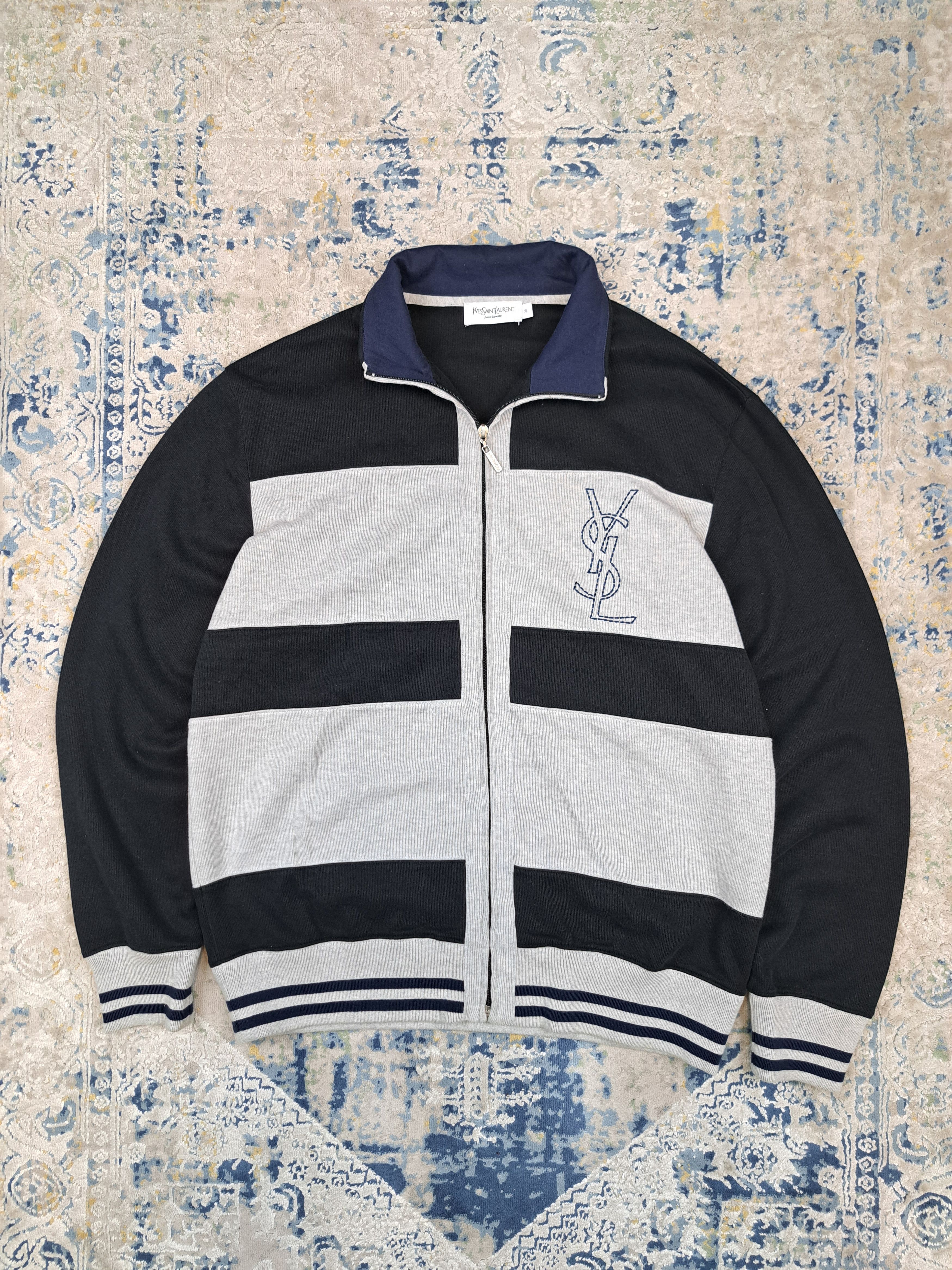 Yves Saint Laurent YSL Pour Homme Vintage Cardigan Big Logo