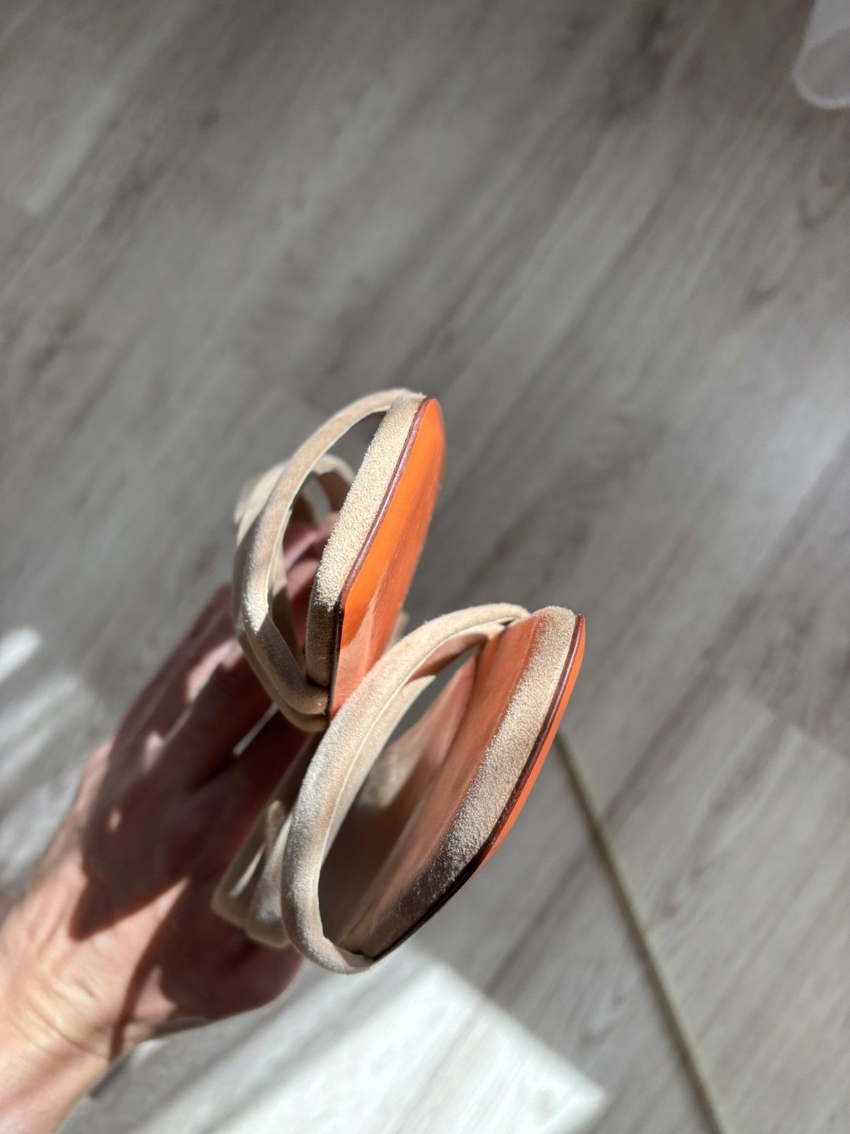 Santoni Santoni Women’s Nude Suede Strappy Sandals 38.5 IT Heel Size US 8 / IT 38 - 23 Thumbnail