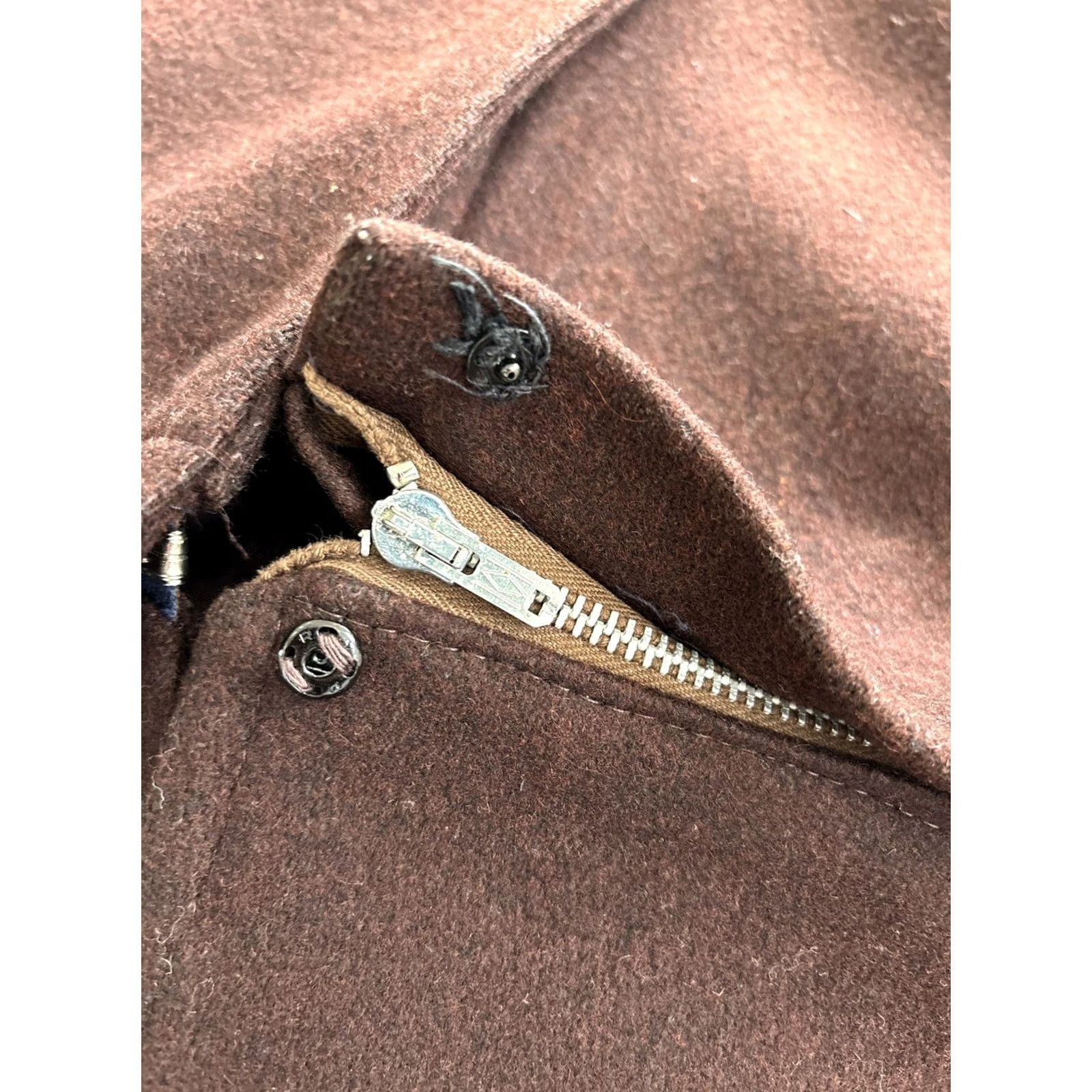 Vintage VTG 1970s Womens Trench Coat Long Wool Maroon Adjustable Length Large Regular Size L Womens Coat Vintage Size L / US 10 / IT 46 - 4 Thumbnail