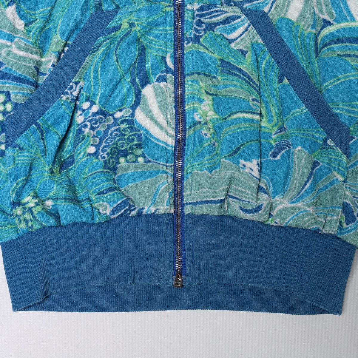 Dolce & Gabbana Dolce Gabbana Printed Flowers Floral Light Blue Zip Hoodie Size XS / US 0-2 / IT 36-38 - 4 Thumbnail