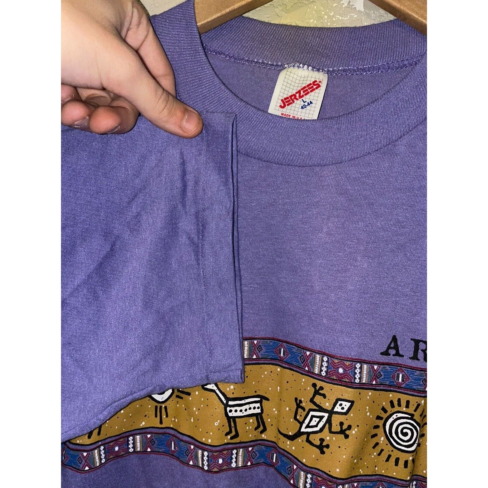 Jerzees Vintage Arizona Native Shirt Aboriginal Cave 90s Tee L Size US L / EU 52-54 / 3 - 6 Thumbnail