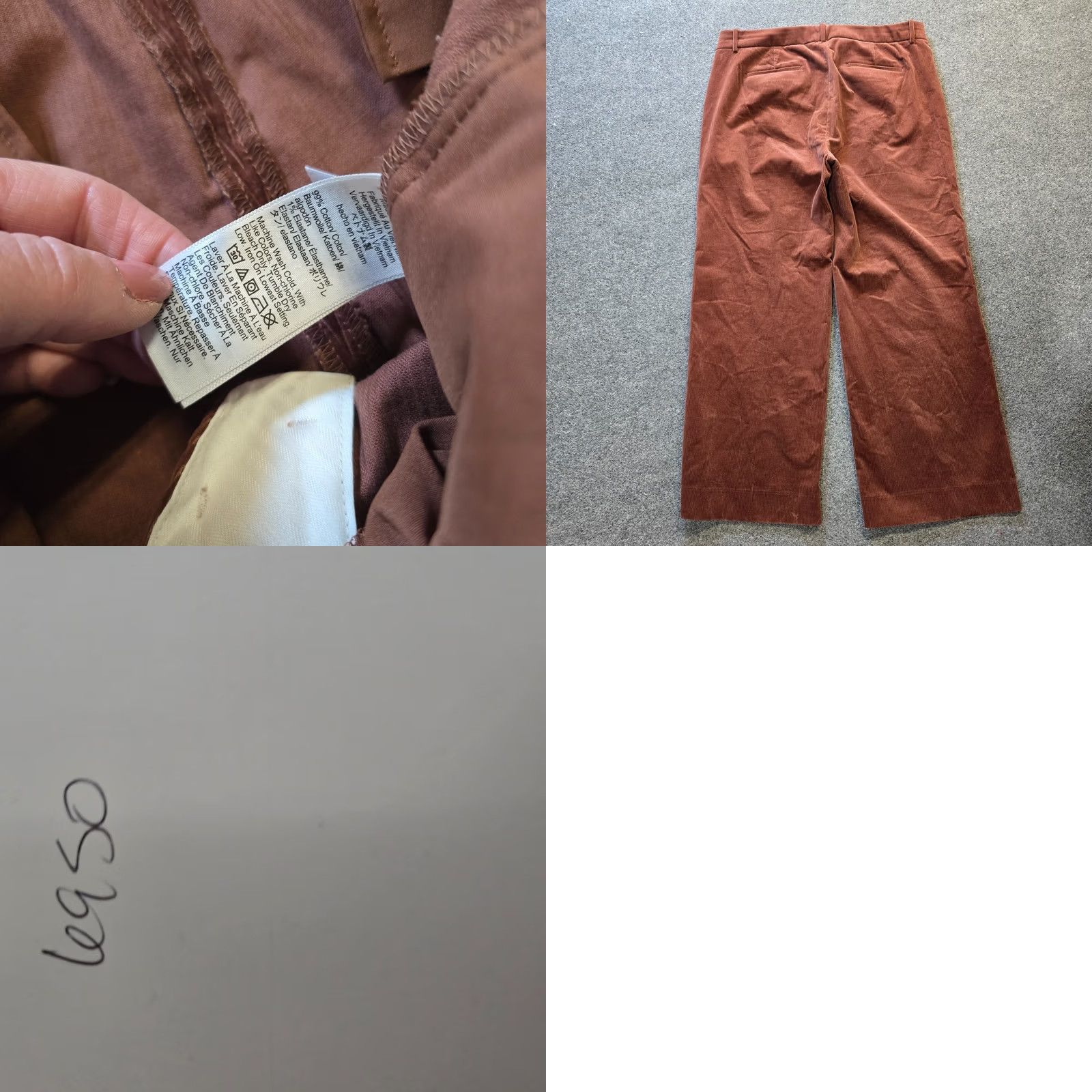 J.Crew J.CREW Pants Womens Size 16 Brown Corduroy Wide Leg Flat Front Casual Ankle Winter Fall Spring Summer Regular Mens? Womens Size 38" / US 16 / IT 52 - 8 Thumbnail