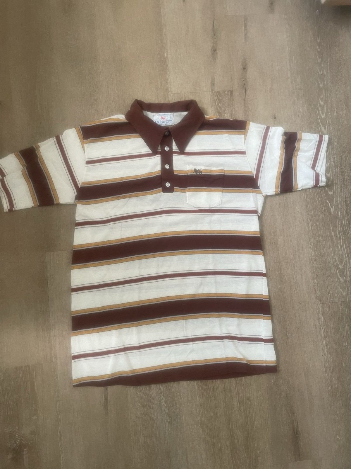 Manhattan Portage × Vintage Thick Stripe High & Dry Manhattan Vintage Made in US Polo XL Size US XL / EU 56 / 4 - 10 Thumbnail