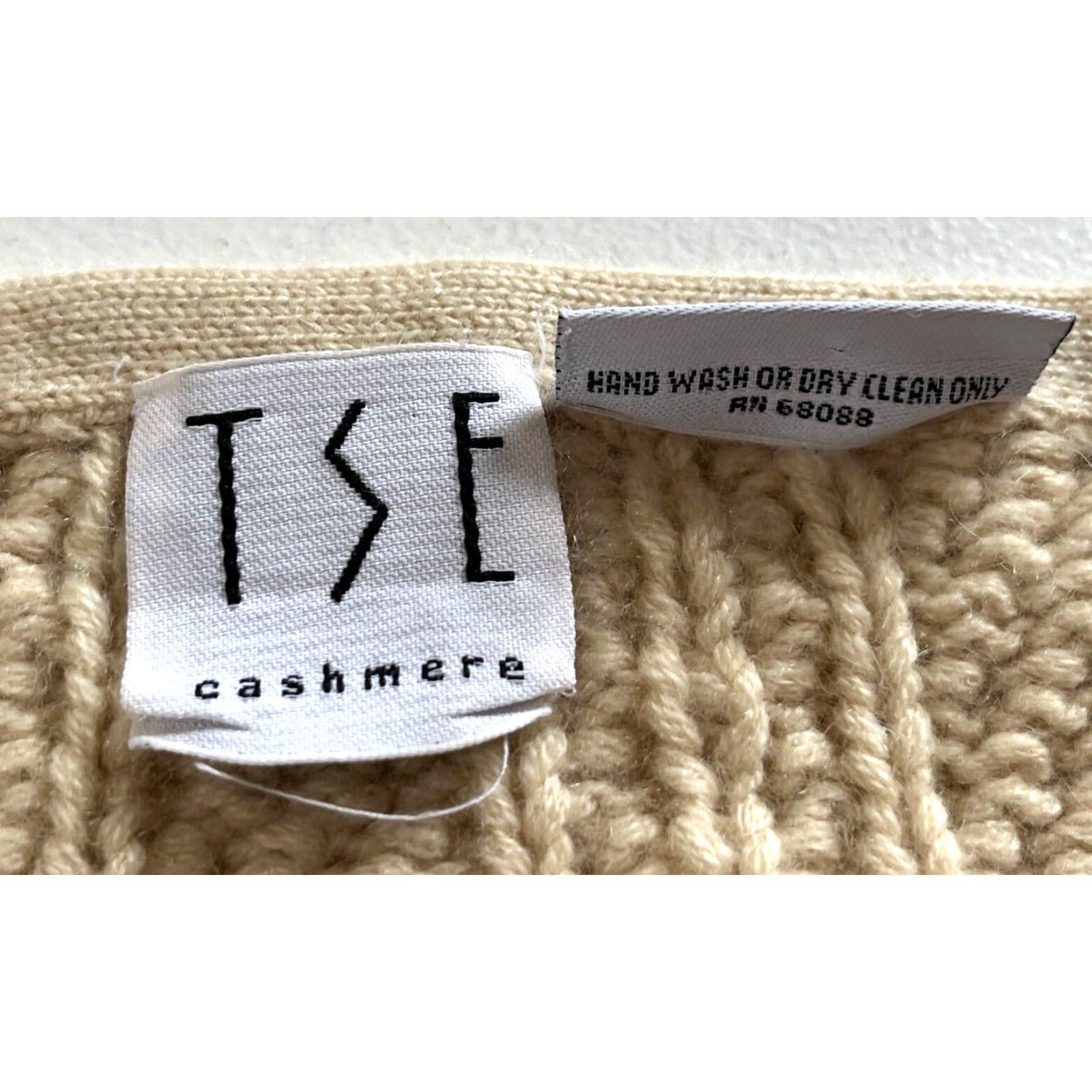 Tse VINTAGE TSE Women's Cable Knit Cashmere Sweater Sz M Pullover Crew Neck Ivory 90s Womens Size M / US 6-8 / IT 42-44 - 7 Thumbnail