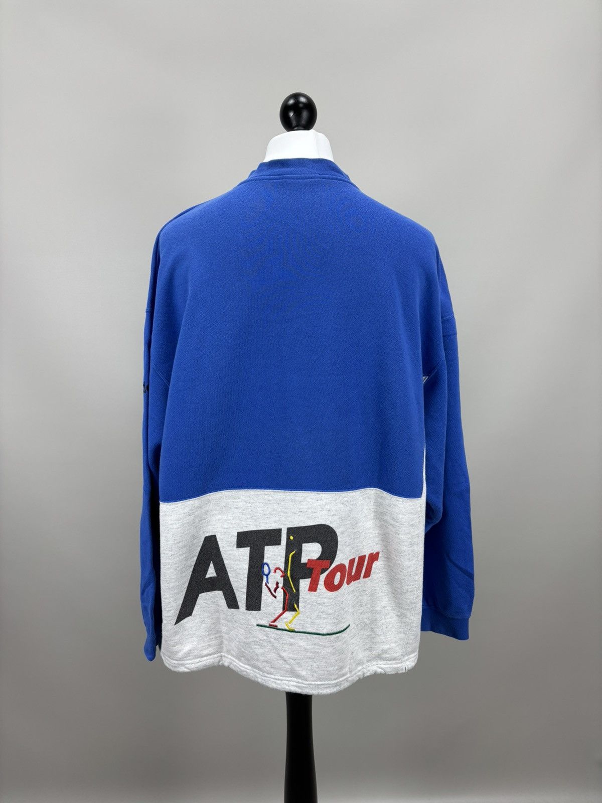 Mens vintage sweatshirt Adidas ATP Tour Size L Color Blue