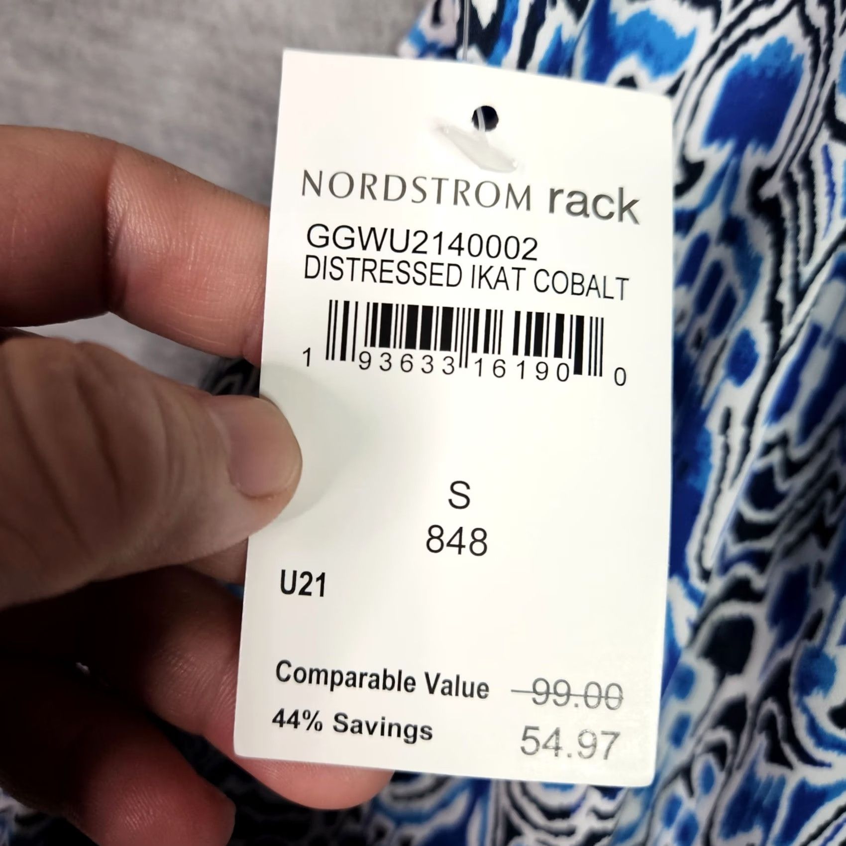 Vintage Gigi Parker Womens S Kaftan Dress Sleeveless Blue Distressed Ikat NWT Abstract Print FlowY Dress NWT Size S / US 4 / IT 40 - 7 Thumbnail