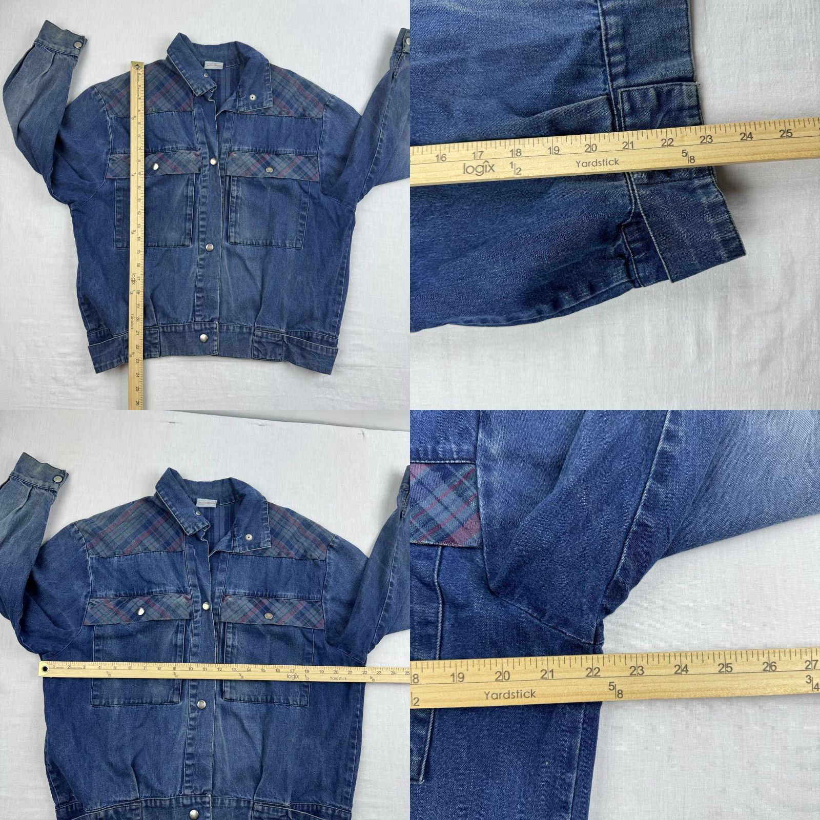 Express VINTAGE Pacific Express Denim Snap-Up Shirt Womens Large Blue 90s Long Sleeve Size L / US 10 / IT 46 - 8 Thumbnail