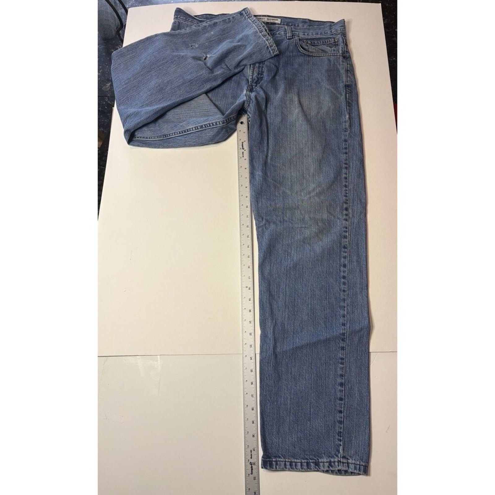 Harley Davidson Harley-Davidson Jeans Mens 38x34 Distressed Biker Motorcycle Size US 38 / EU 54 - 9 Thumbnail